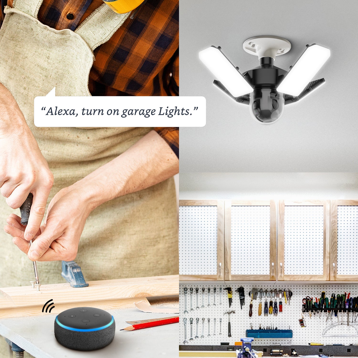 Smart Adjustable Pan Light with Camera