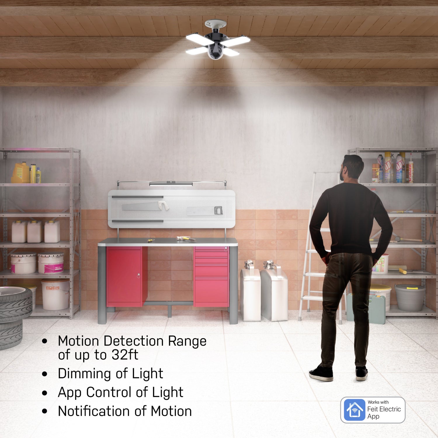 Smart Adjustable Pan Light with Camera