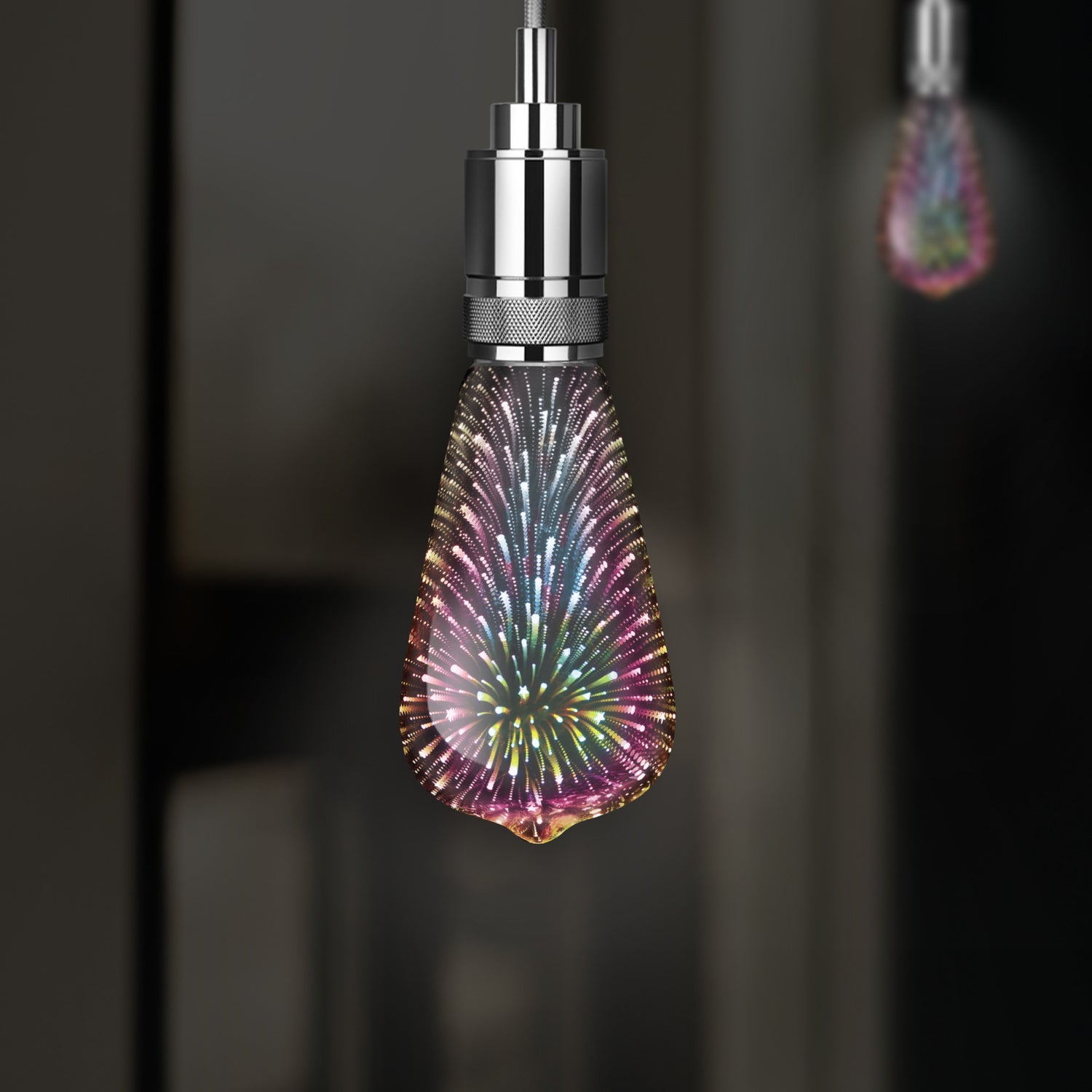 Infinity 3D Fireworks Effect LED ST19 Lightbulb
