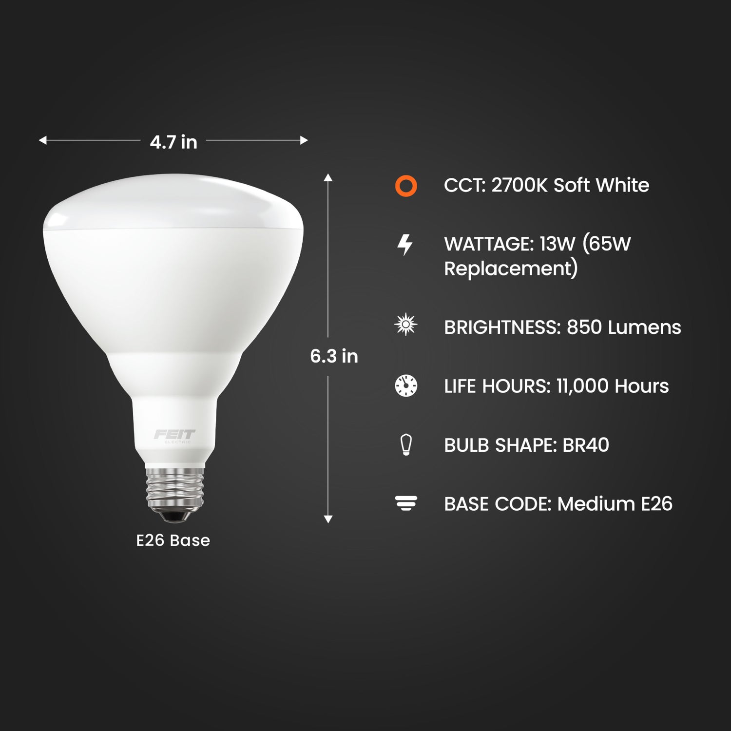 65W Replacement Soft White BR40 Dimmable Reflector LED Light Bulb (2-Pack)