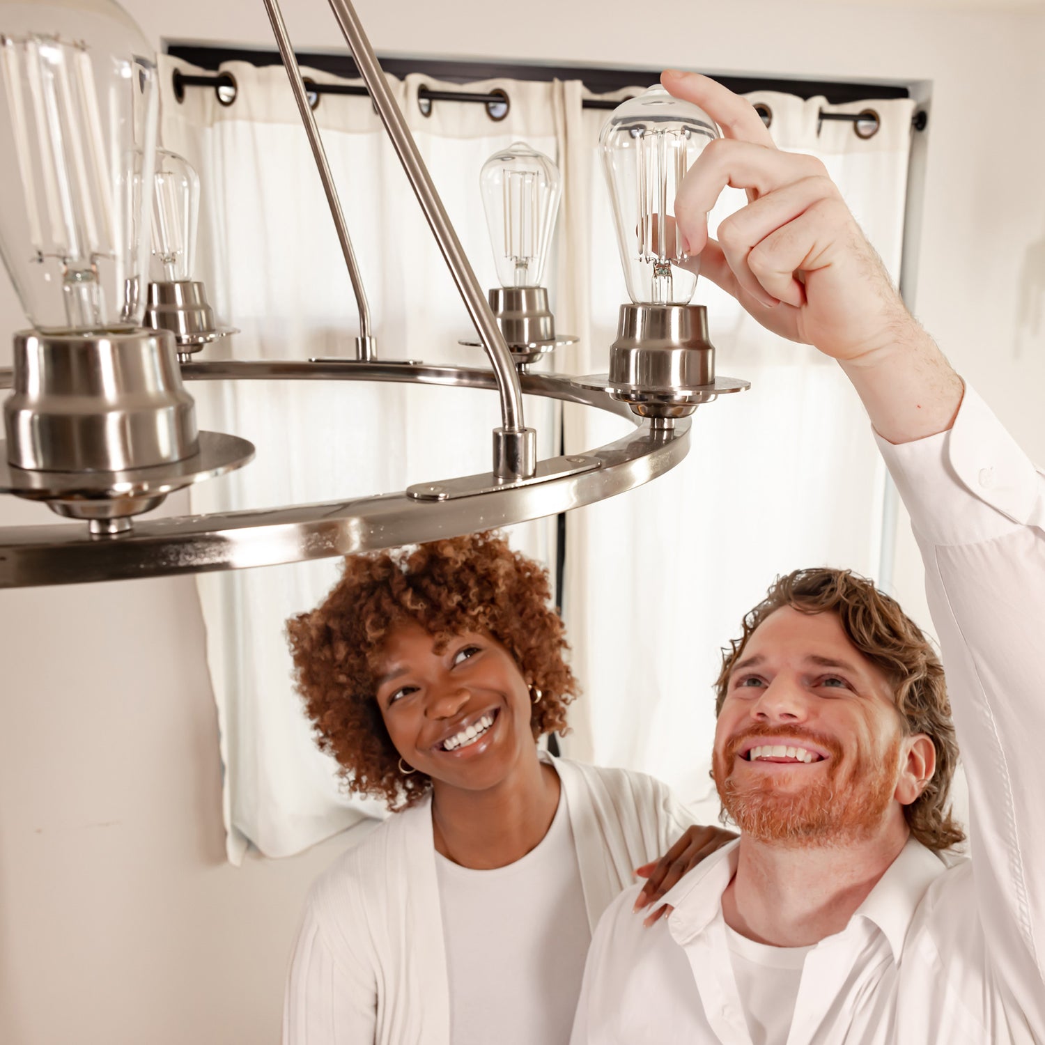 8.8W (60W Replacement) Soft White (2700K) ST19 Shape (E26 Base) LED Exposed White Filament Bulb