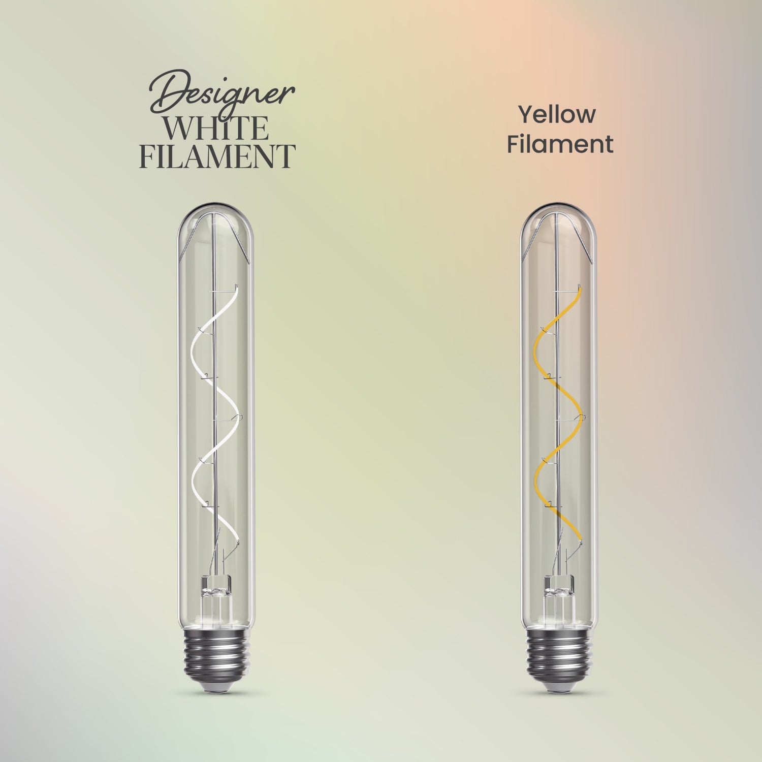 5.5W (60W Replacement) T10 E26 Dimmable Designer Spiral White Filament LED Bulb, Daylight (2-Pack)