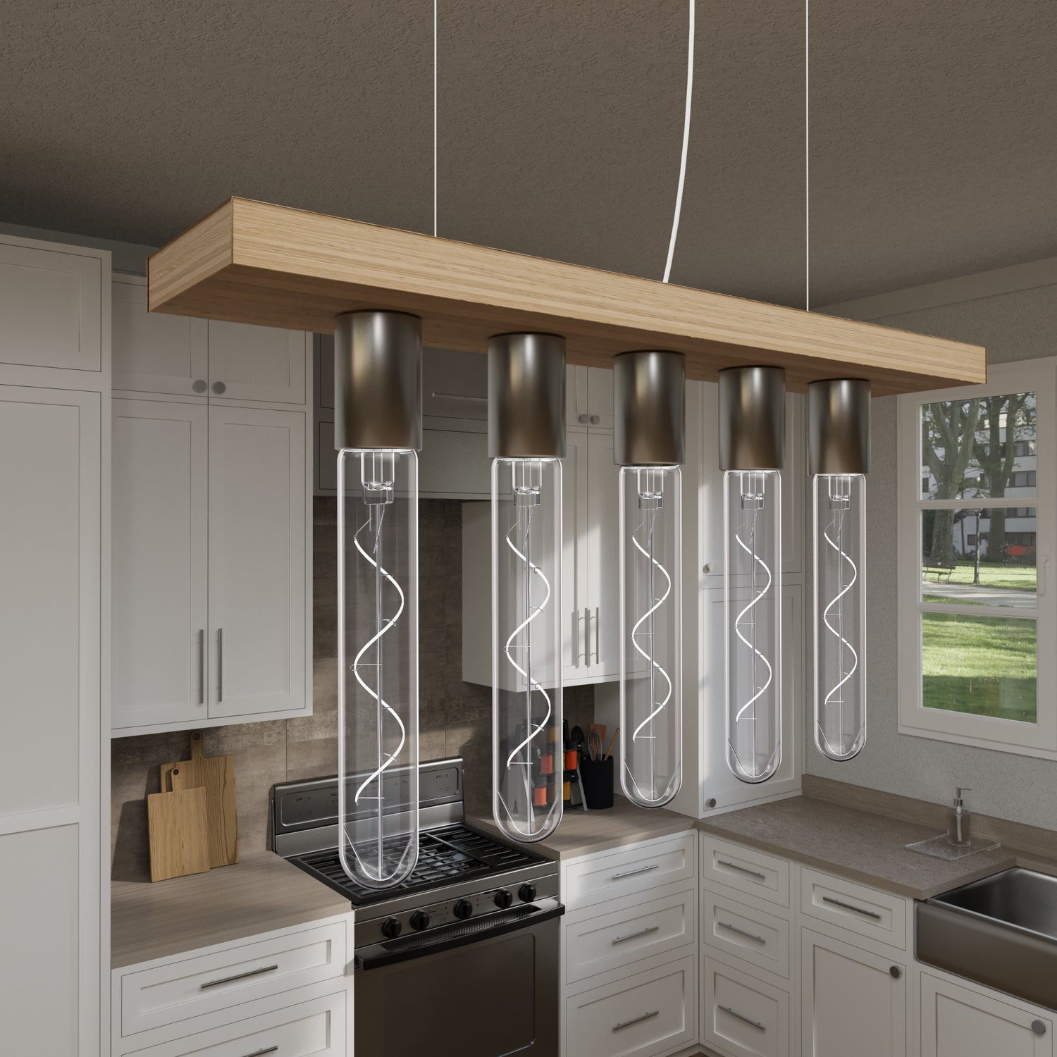 5.5W (60W Replacement) T10 E26 Dimmable Designer Spiral White Filament LED Bulb, Soft White (2-Pack)