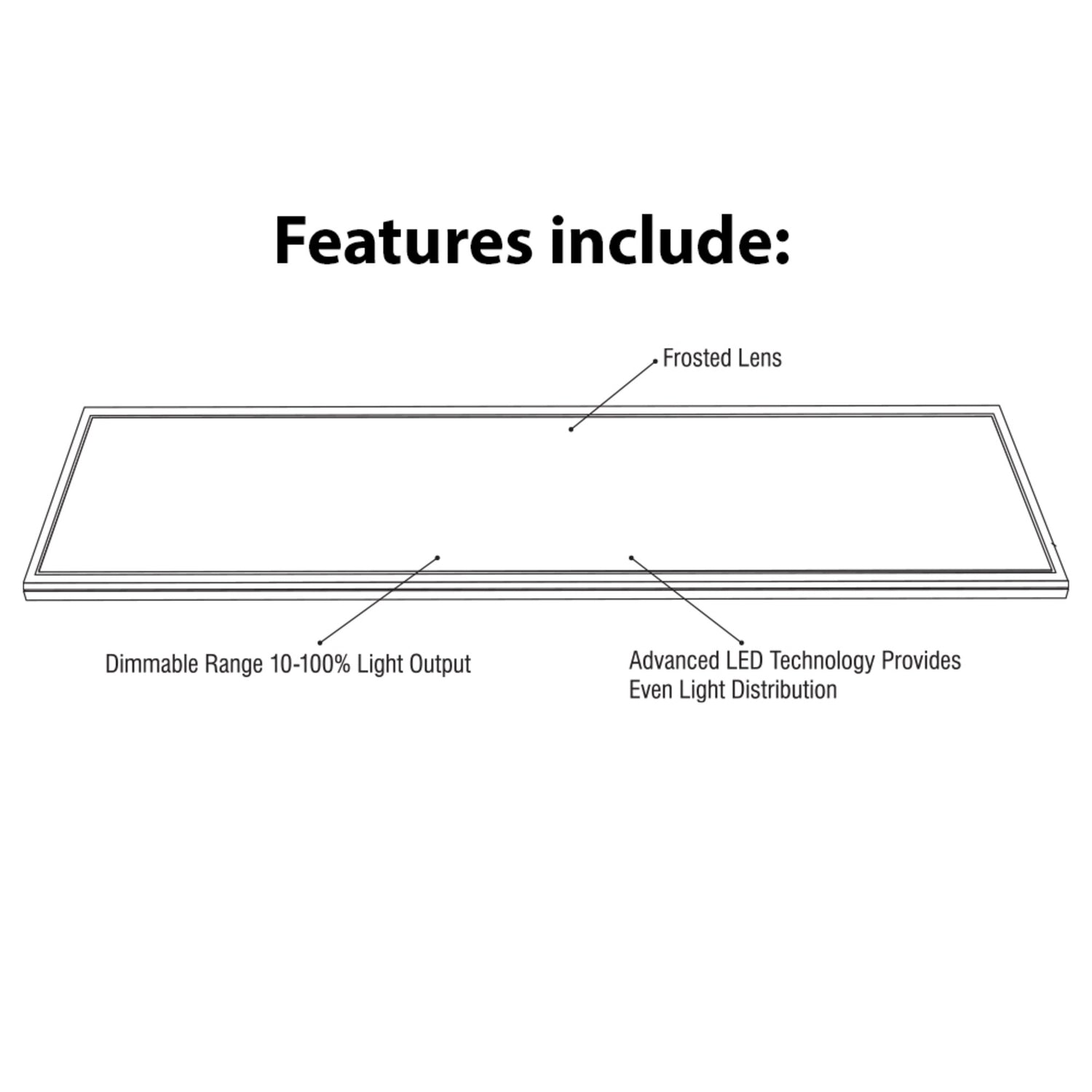 1 ft. x 4 ft. 50W Cool White (4000K) Dimmable LED Flat Panel Ceiling Light