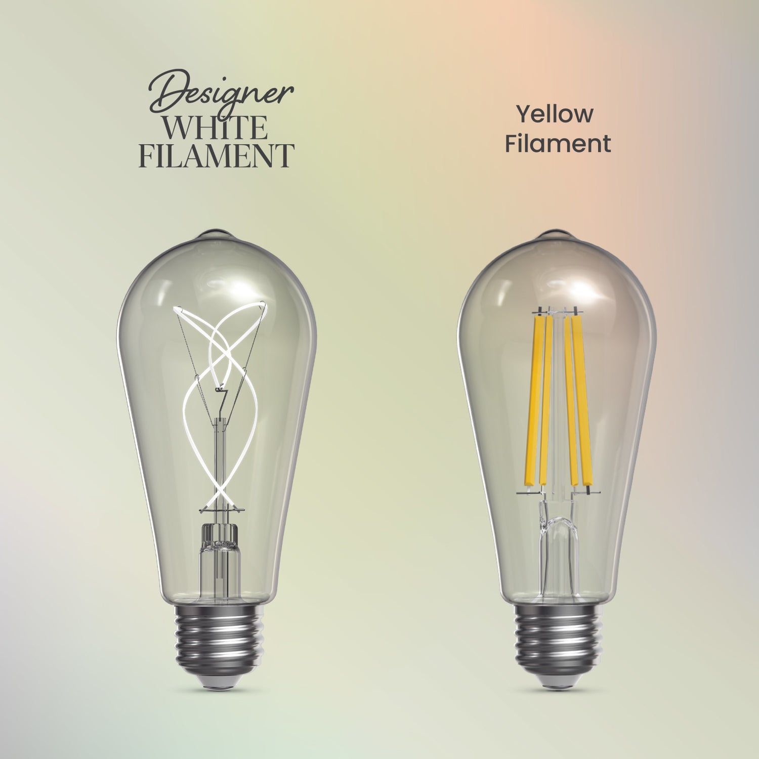 5.5W (60W Replacement) ST19 E26 Dimmable Designer Knot White Filament Edison LED Bulb, Soft White (2-Pack)