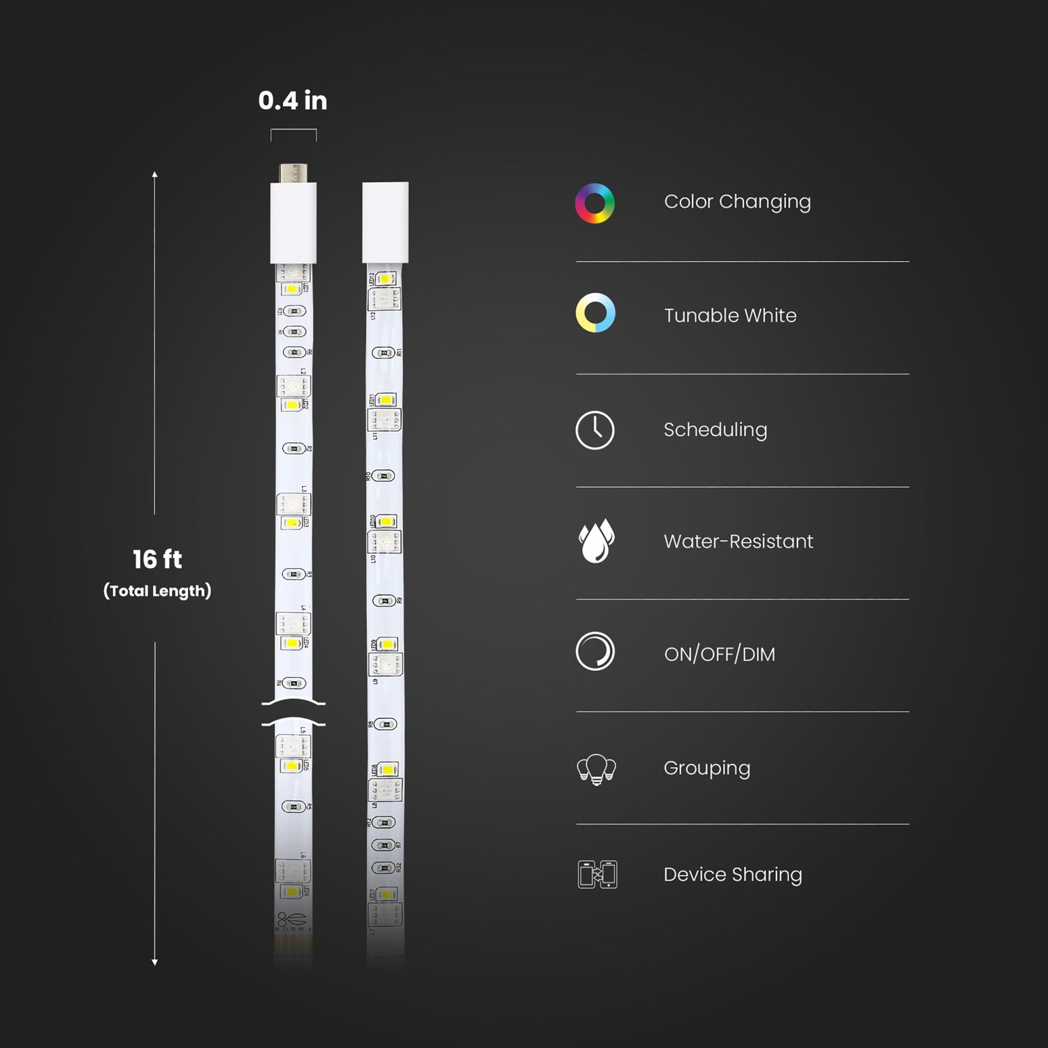 16 ft. Smart Color Chasing Strip Light