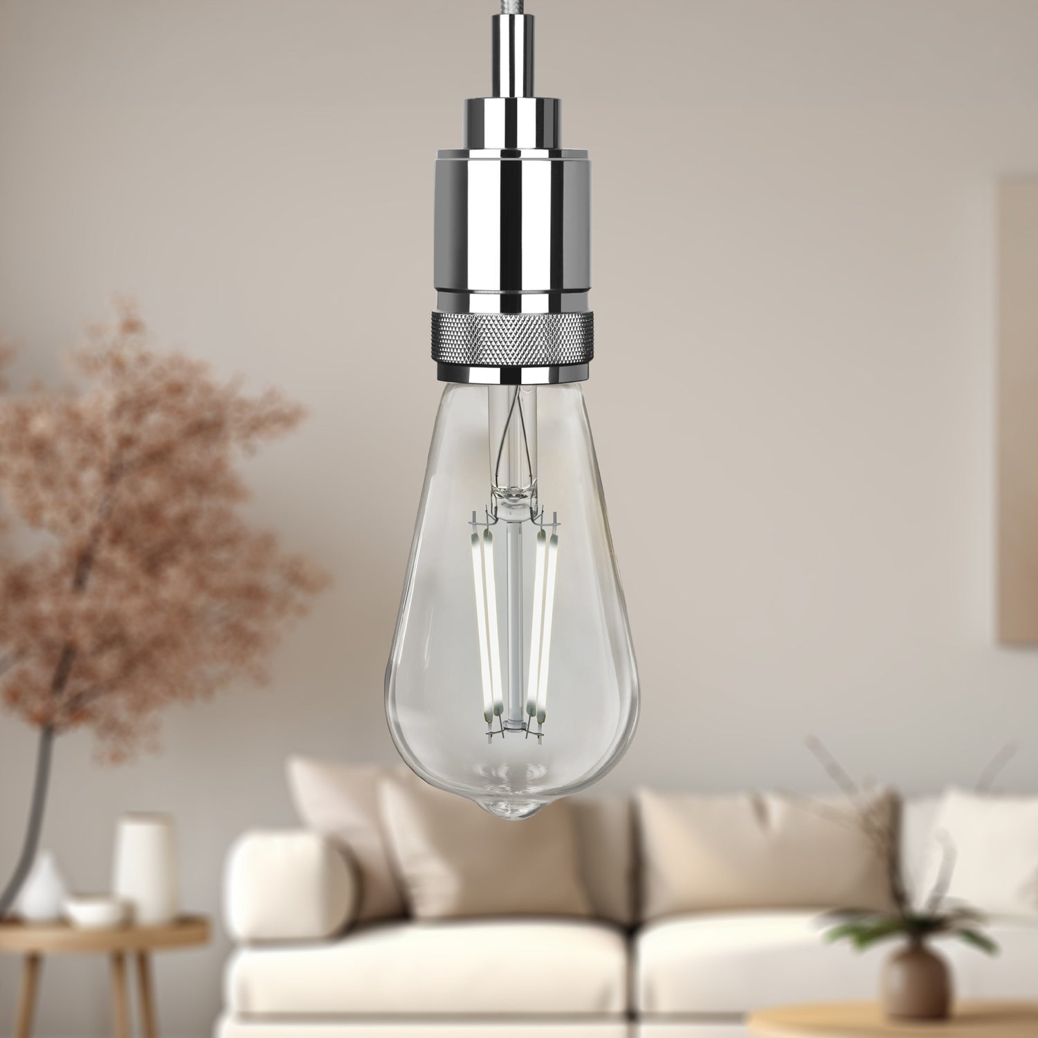 15 ft. Chrome Plug-in or Hardwire Pendant