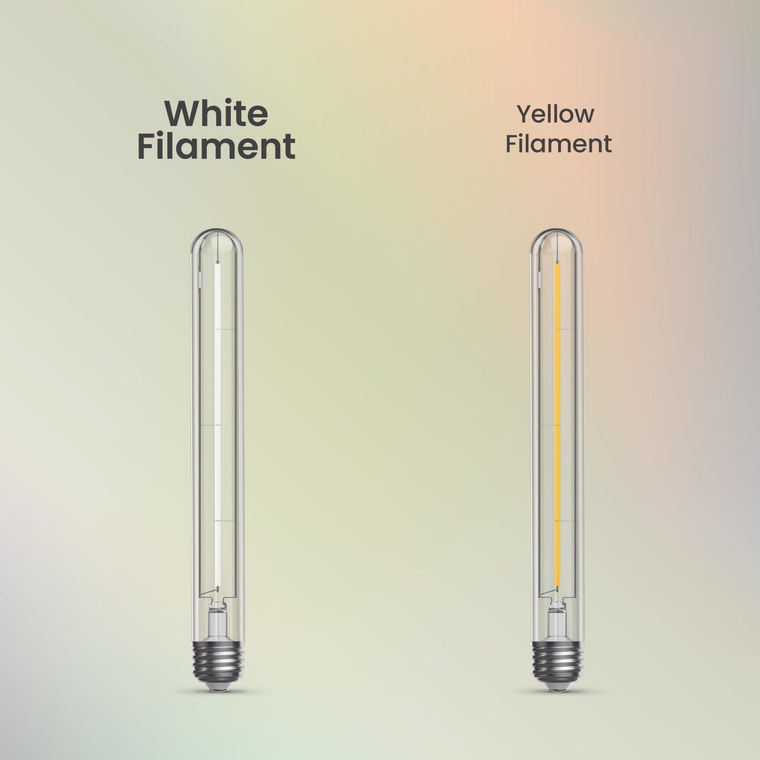 8.5W (60W Replacement) T10 E26 Dimmable Straight White Filament Clear Glass Vintage Edison LED Light Bulb, Daylight