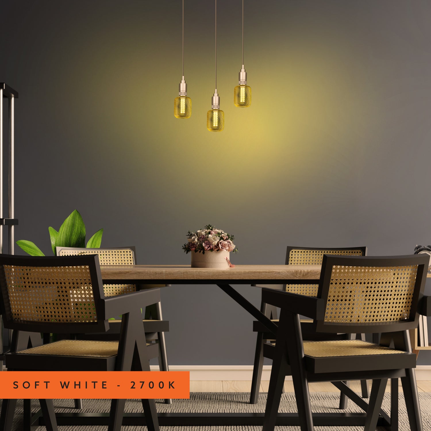 3.5W Soft White (2700K) Gold Mesh Cage Acrylic LED Bulb