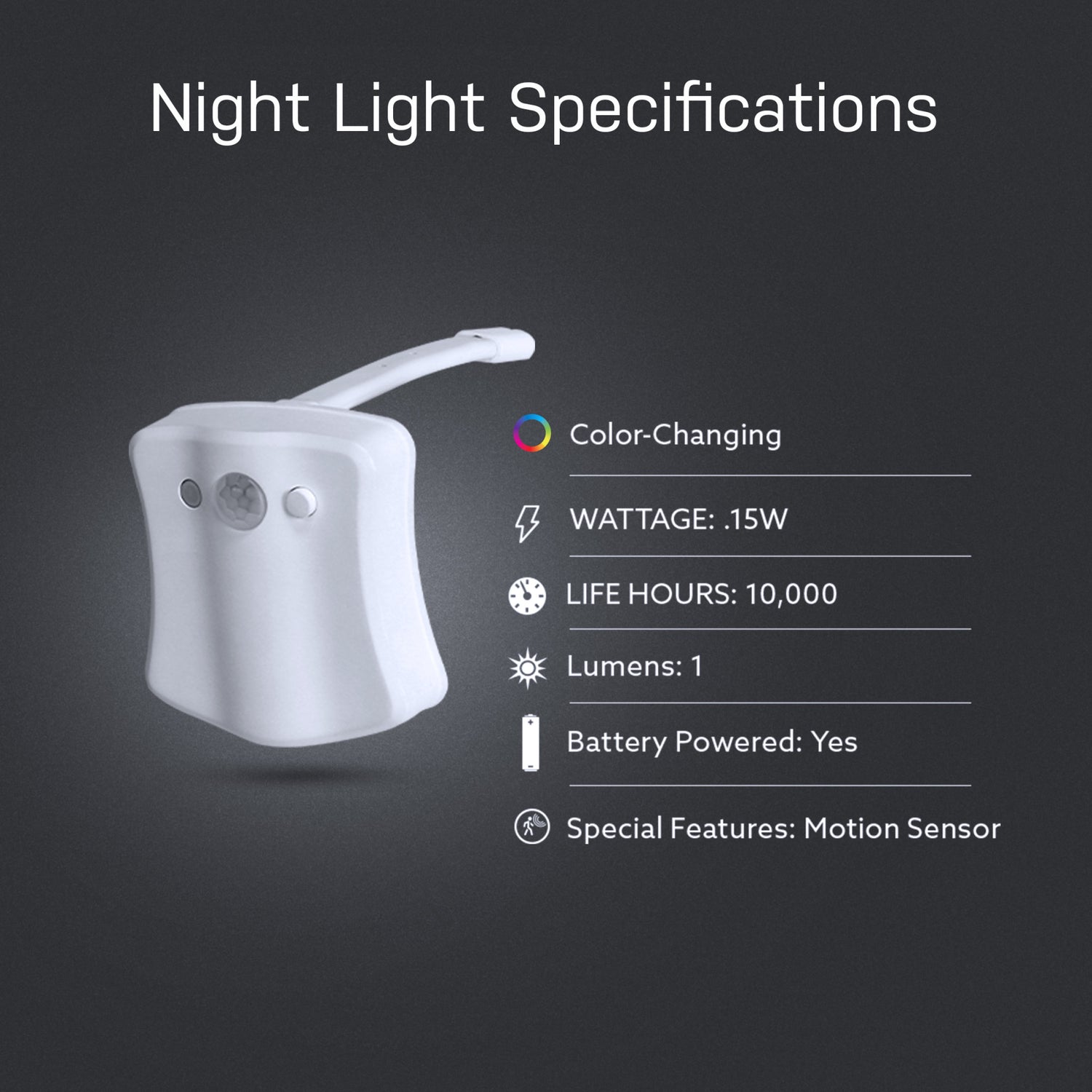 Motion Sensing Color LED Toilet Night Light