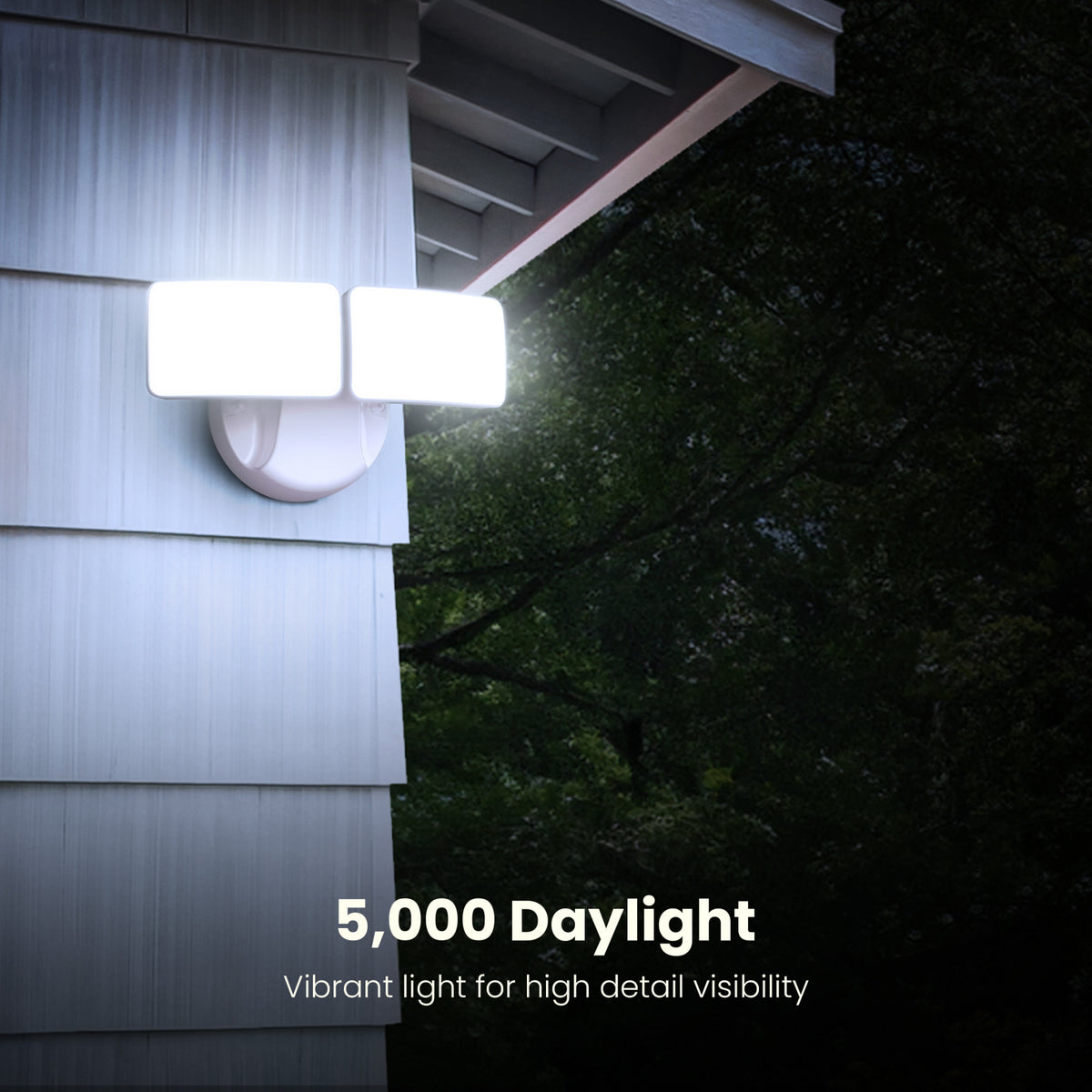 28W White Outdoor Dual Head Integrated LED Flood Light