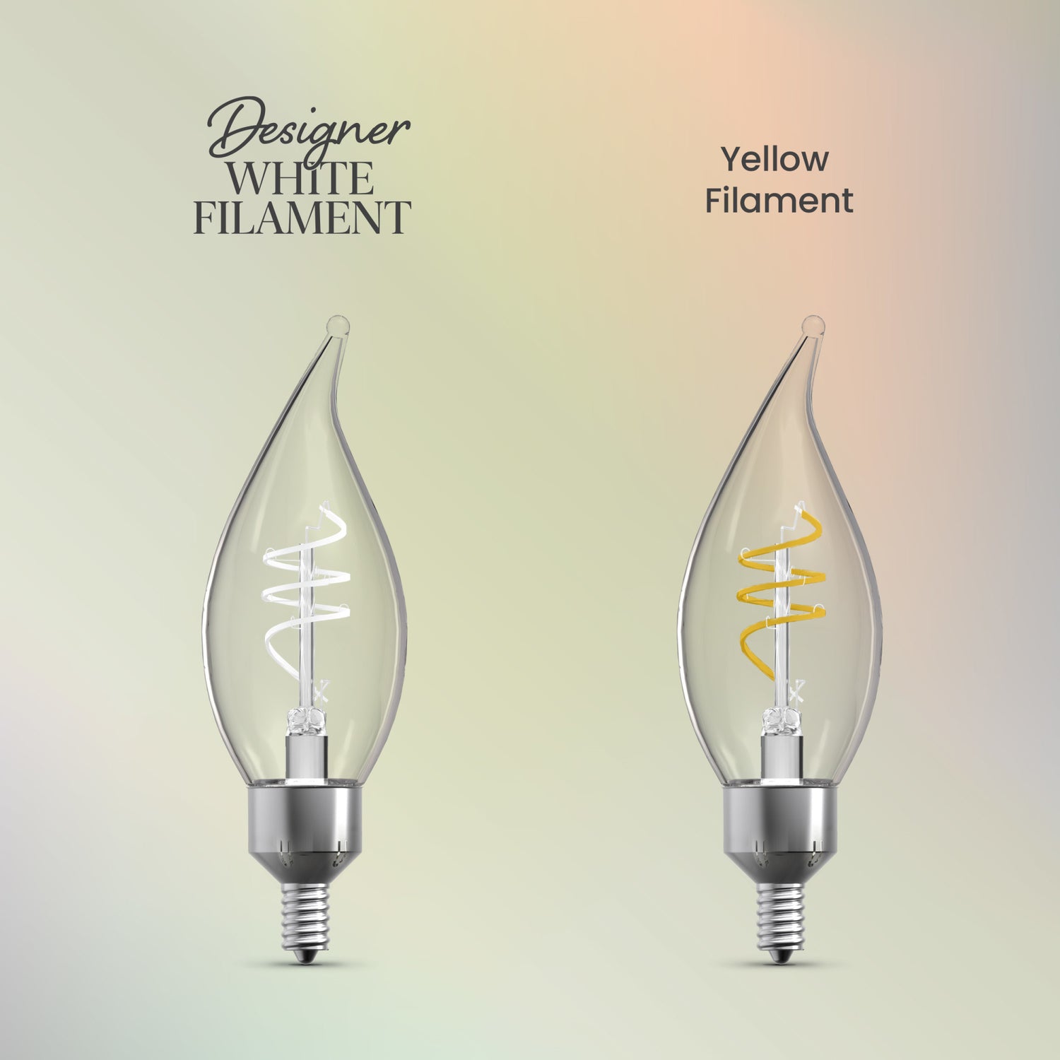 5.5W (60W Replacement) Soft White (2700K) E12 Base BA11 Flame Tip 3-Level Dimming White Filament Bulb (3-Pack)