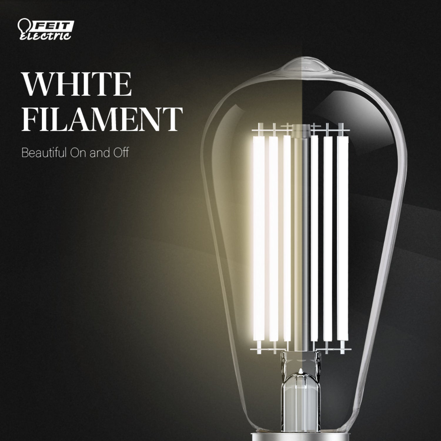 8.8W (60W Replacement) Soft White (2700K) ST19 Shape (E26 Base) LED Exposed White Filament Bulb