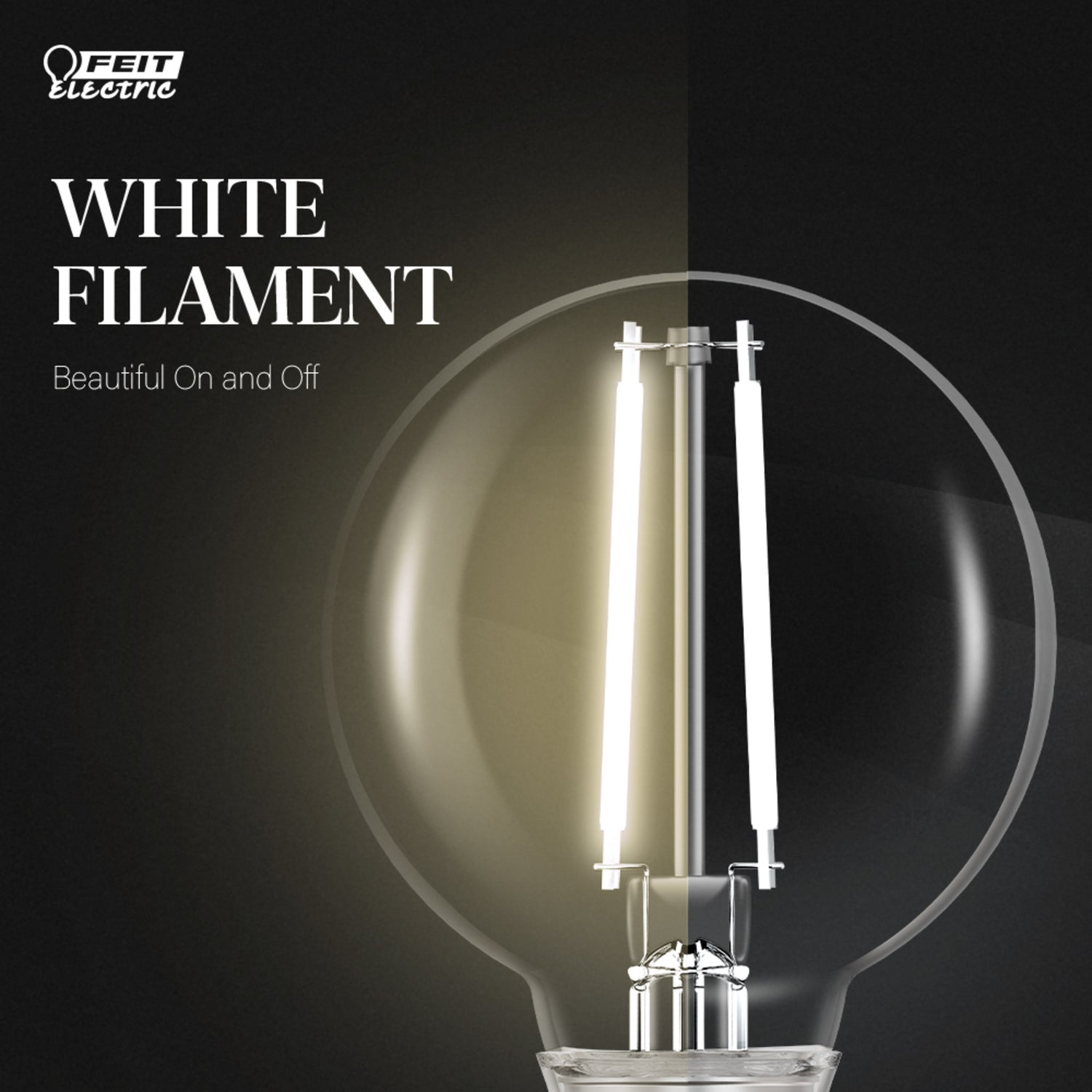 5.5W (60W Replacement) Daylight (5000K) G16 1/2 Globe Shape (E12 Base) Exposed White Filament LED Bulb (2-Pack)