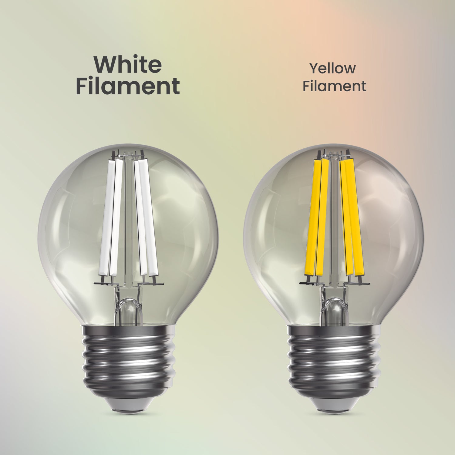 5.5W (60W Replacement) Daylight (5000K) G16 1/2 Globe Shape (E26 Base) Exposed White Filament LED Bulb (2-Pack)