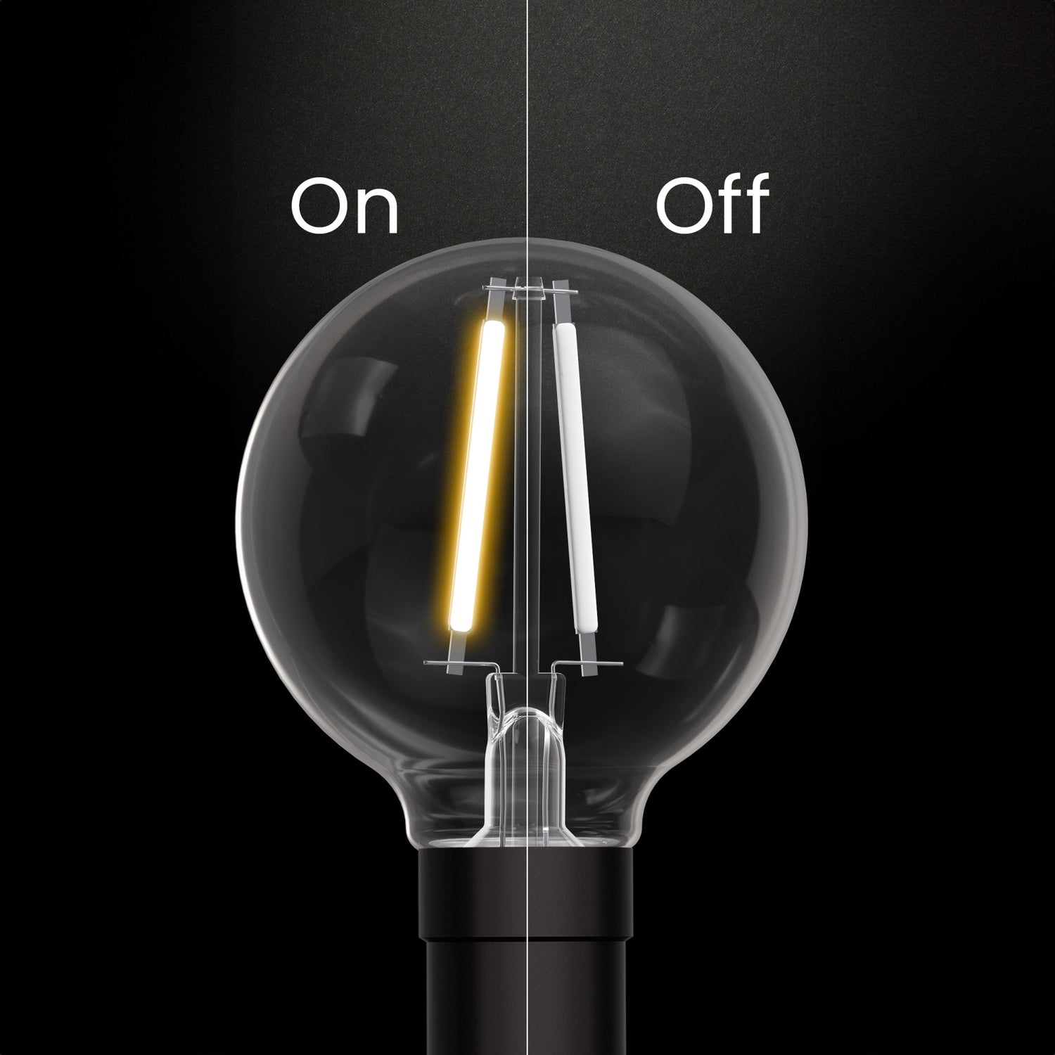 2.5W (25W Replacement) Soft White (2700K) Globe Shape (E26 Base) Exposed White Filament LED Bulb (3-Pack)