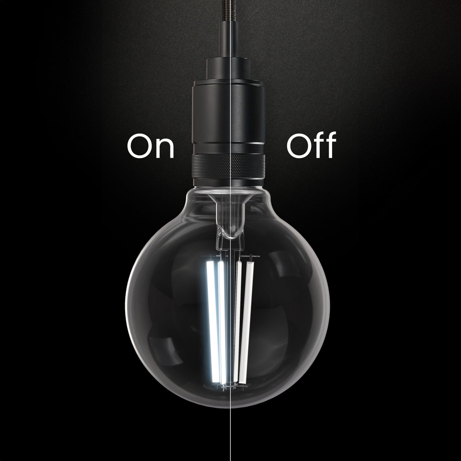 5.5W (60W Replacement) Daylight (5000K) Globe Shape (E26 Base) Exposed White Filament LED Bulb (3-Pack)