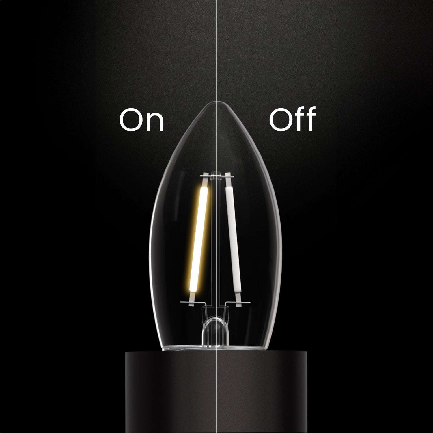 5.5W (60W Equivalent) Soft White (2700K) B10 Shape (E26 Base) Torpedo Tip White Filament LED Bulb (3-Pack)