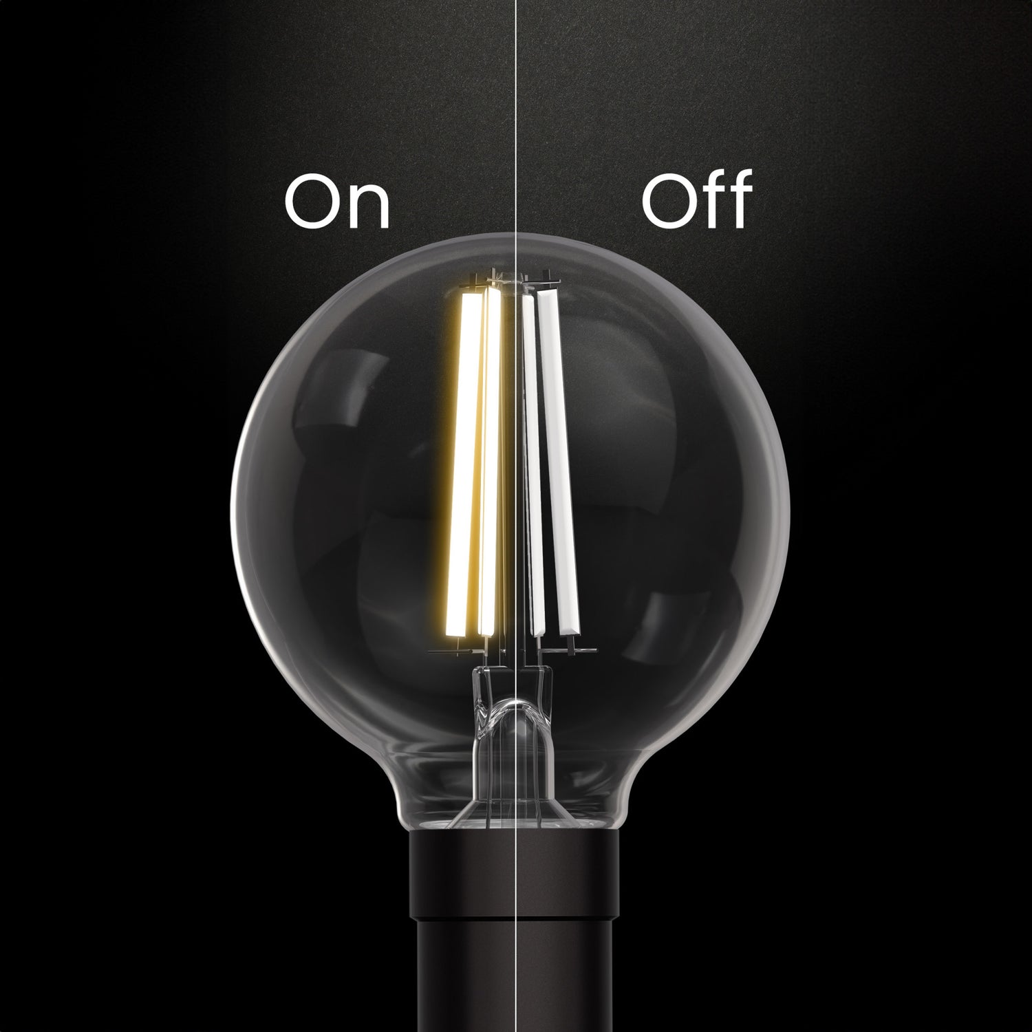 5.5W (60W Replacement) Soft White (2700K) Globe Shape (E26 Base) Exposed White Filament LED Bulb (3-Pack)