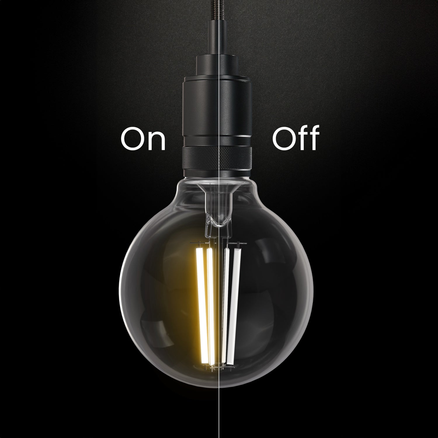 3.8W (40W Replacement) Soft White (2700K) Globe Shape (E26 Base) Exposed White Filament LED Bulb (3-Pack)