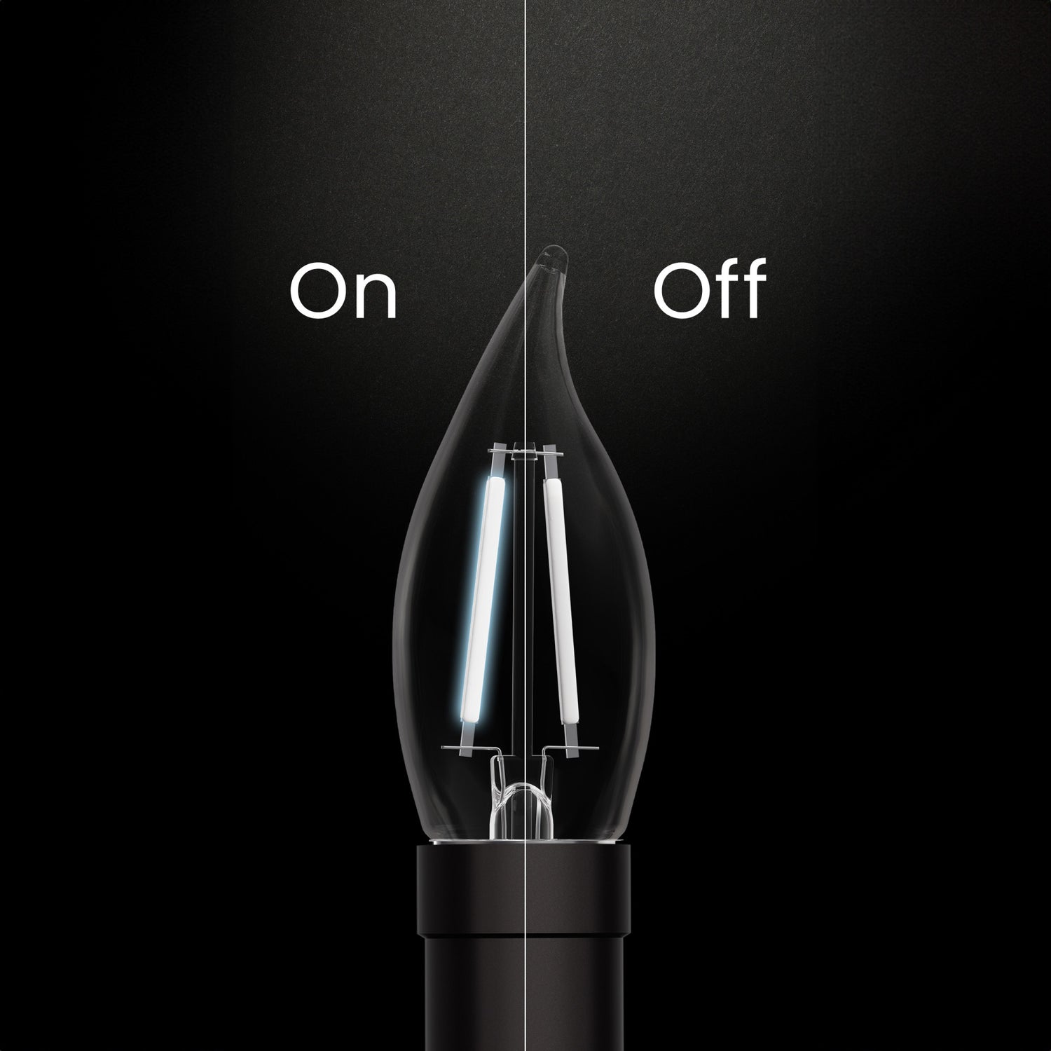 3.3W (40W Equivalent) Daylight White (5000K) BA10 (E12 Base) Flame Tip Exposed White Filament LED Bulb (3-Pack)