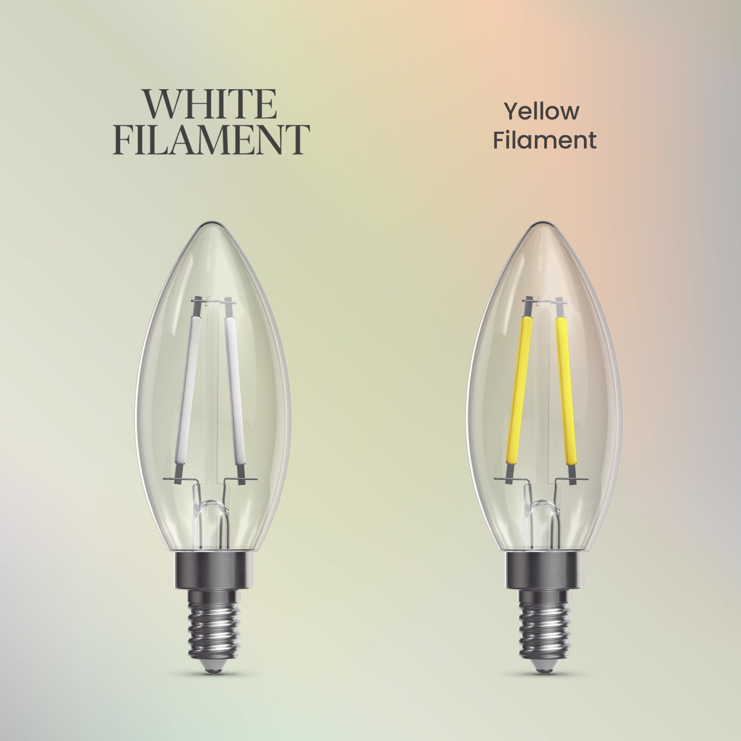 2.2W (25W Replacement) Soft White (2700K) B10 Shape (E12 Base) Torpedo Tip Exposed White Filament LED Bulb (3-Pack)