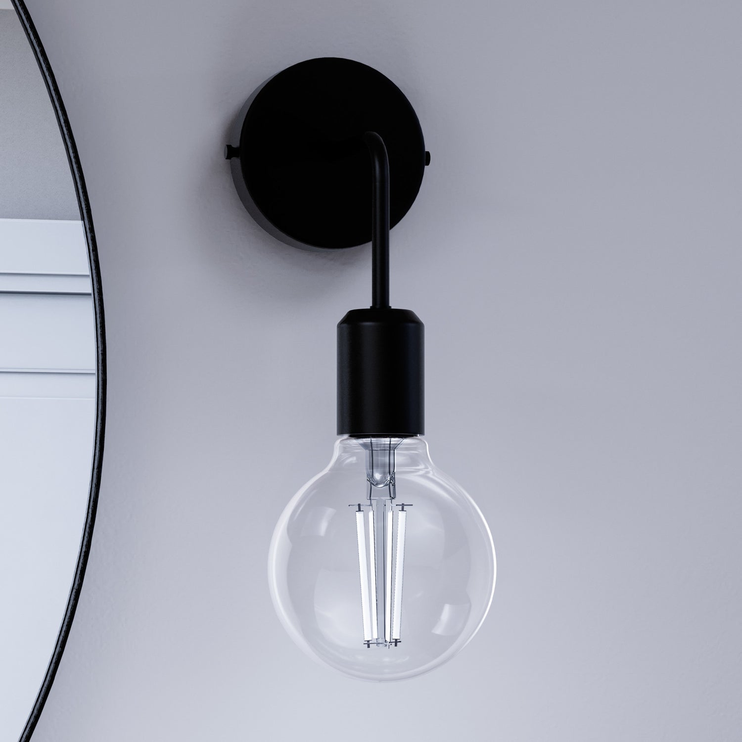 3.8W (40W Replacement) Daylight (5000K) Globe Shape (E26 Base) Exposed White Filament LED Bulb (3-Pack)
