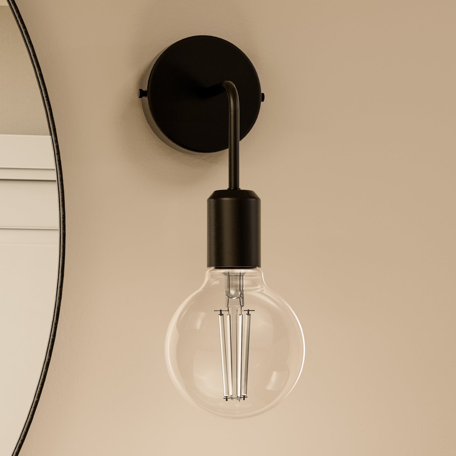 3.8W (40W Replacement) Soft White (2700K) Globe Shape (E26 Base) Exposed White Filament LED Bulb (3-Pack)
