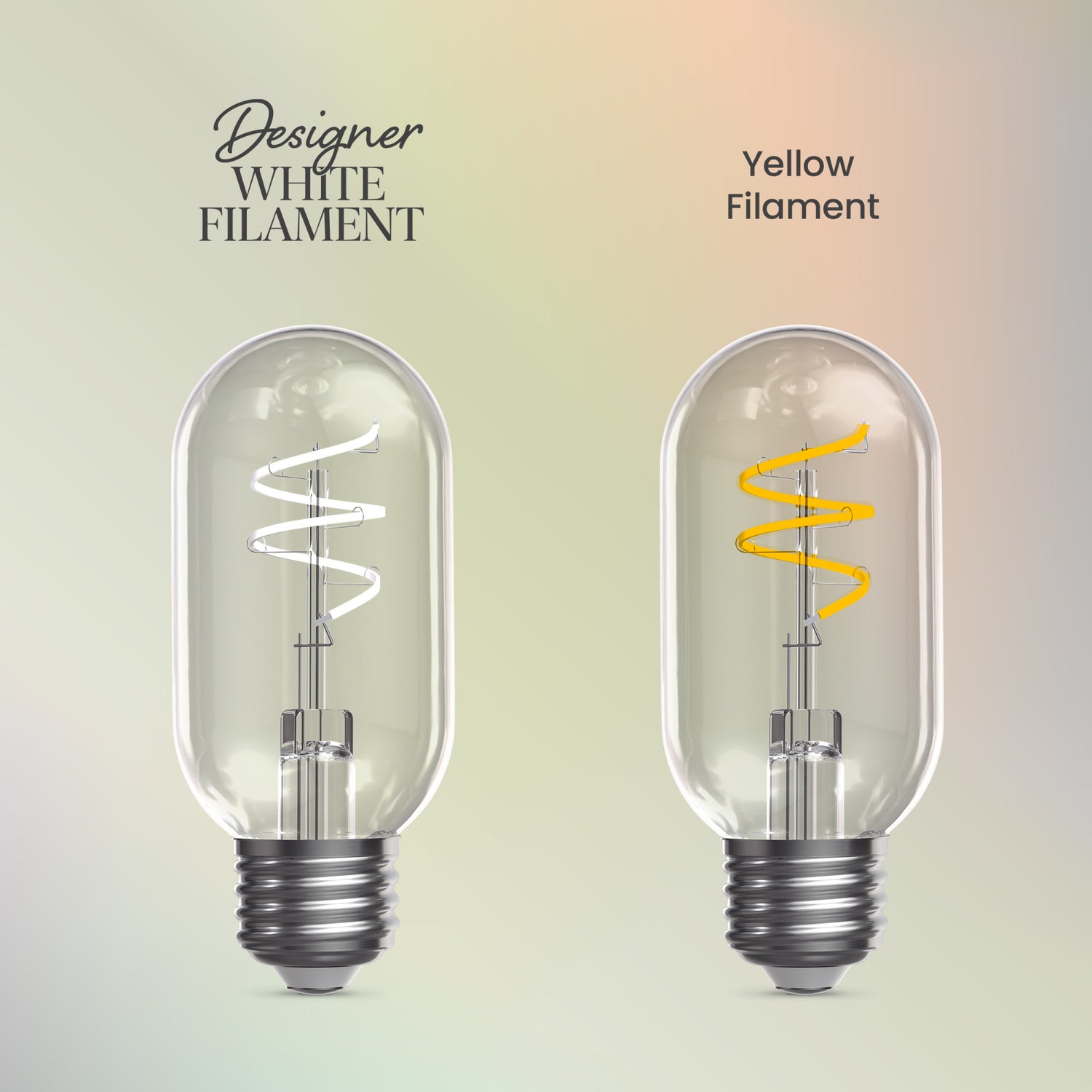 5.5W (60W Replacement) T14 E26 Dimmable Designer Spiral White Filament LED Bulb, Daylight (2-Pack)