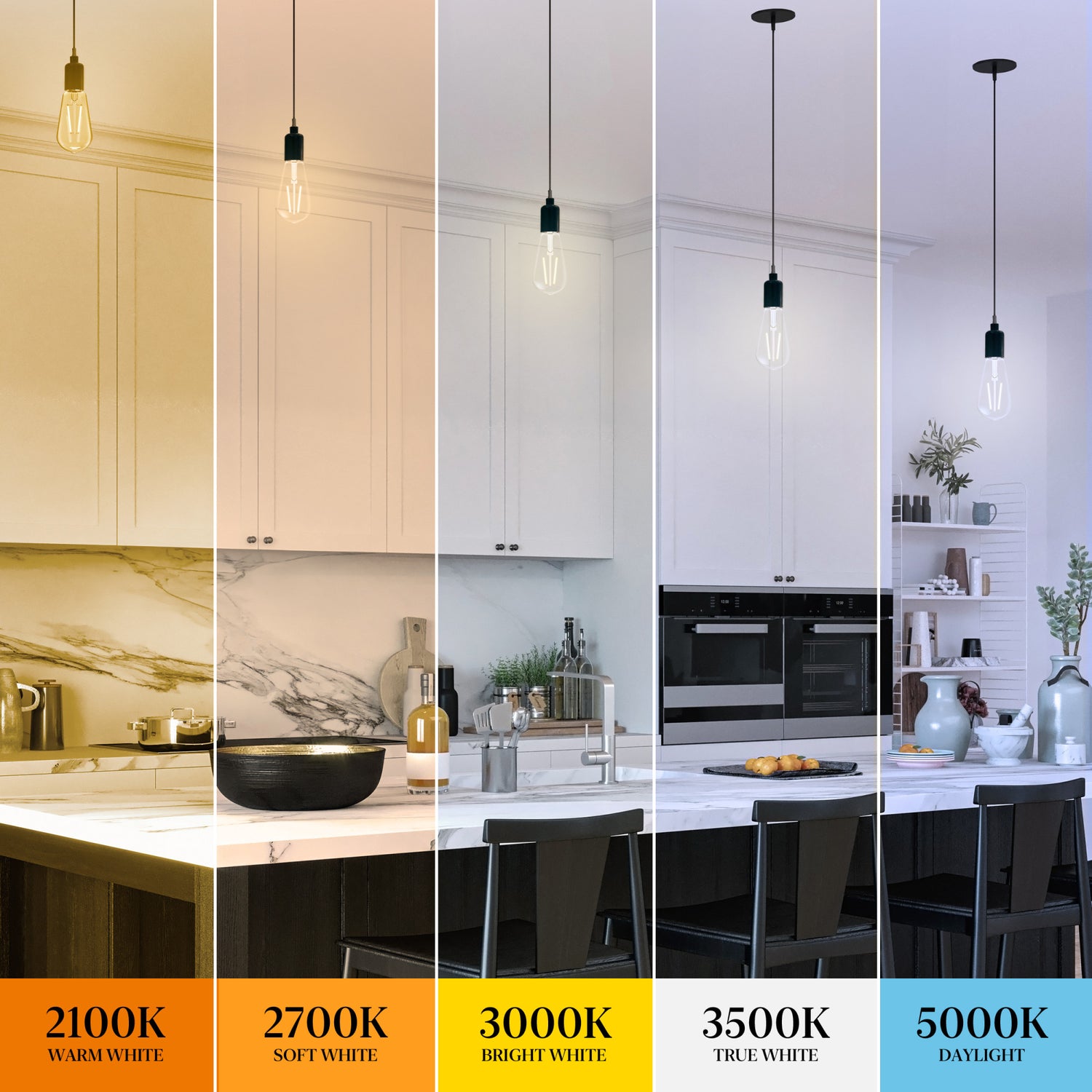 5W (40W Replacement) ST19 E26 Amber Glass Vintage Edison LED Light Bulb, Warm Light (4-Pack)