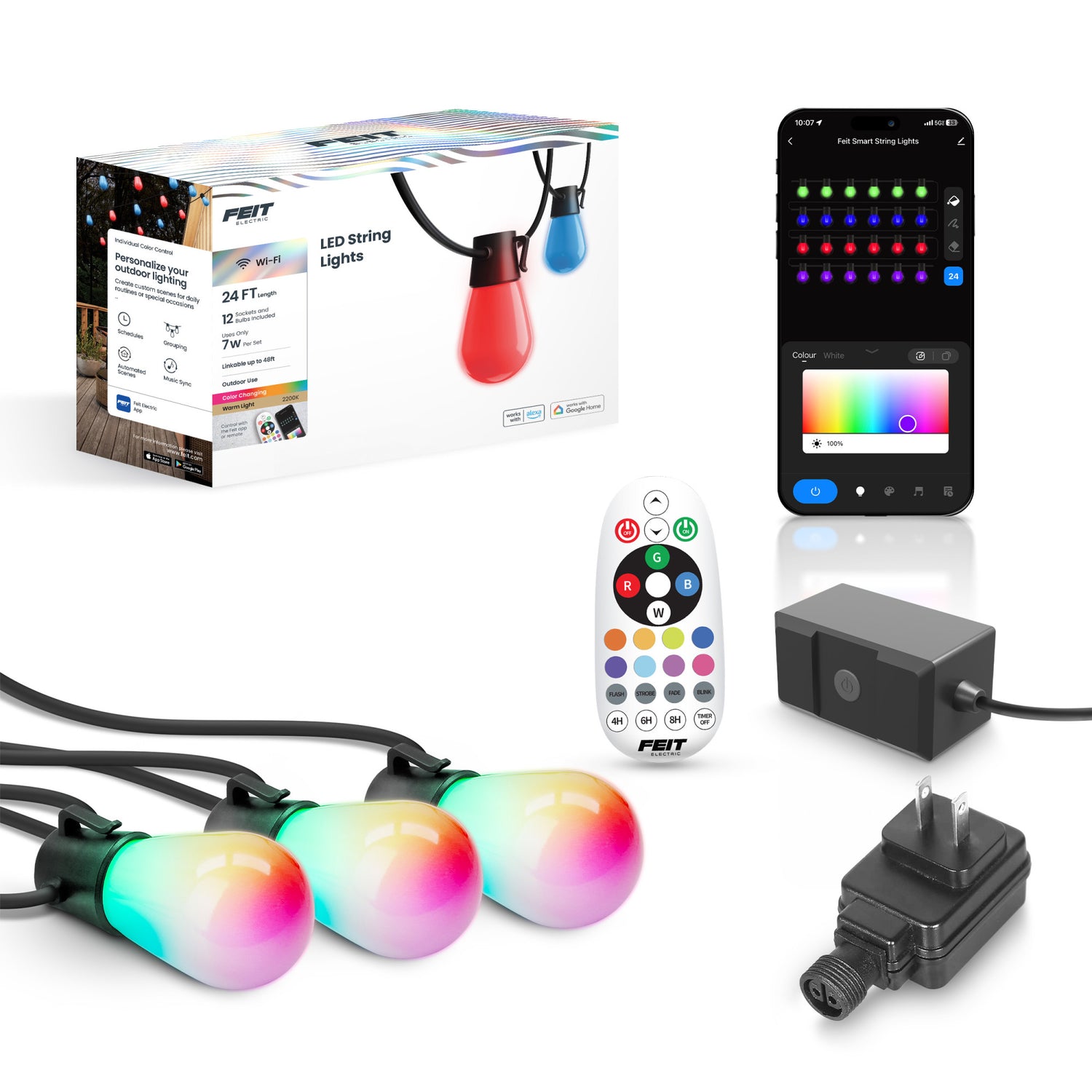 24 ft. Color Changing Smart LED String Lights