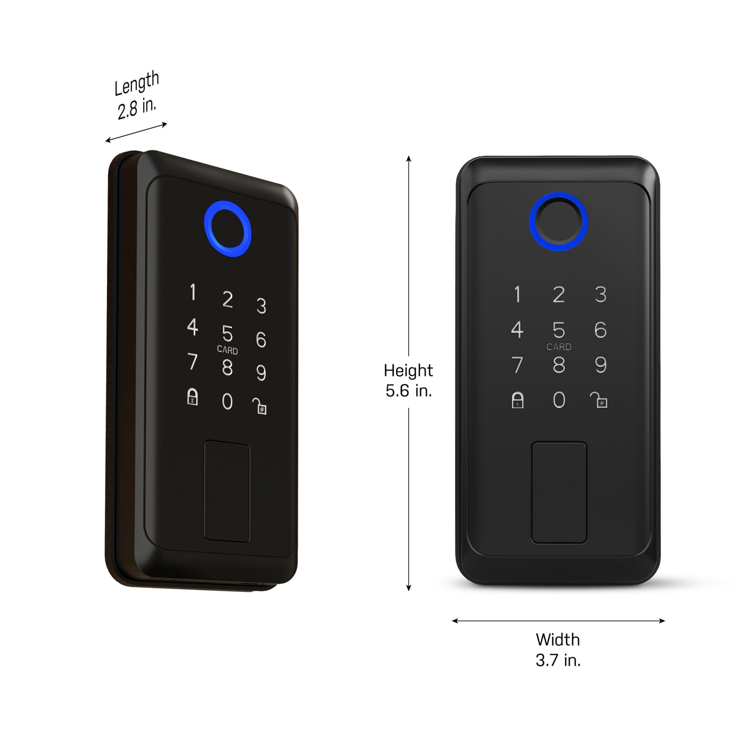 Smart Touch + Keycard Door Lock, Matte Black