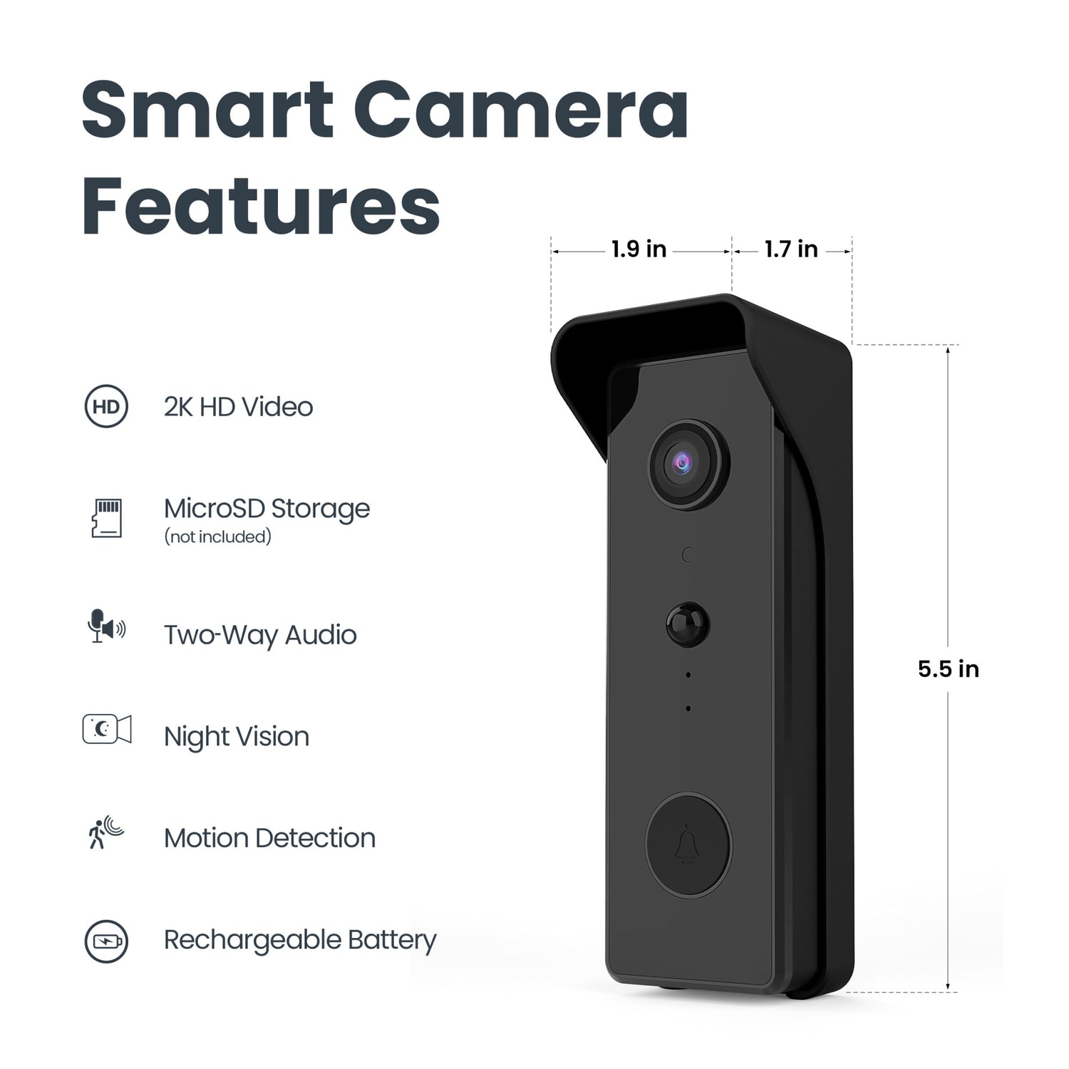 Battery-Powered Smart Camera Doorbell
