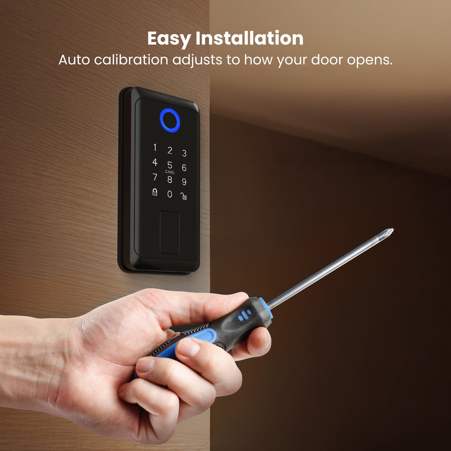Smart Touch + Keycard Door Lock, Matte Black
