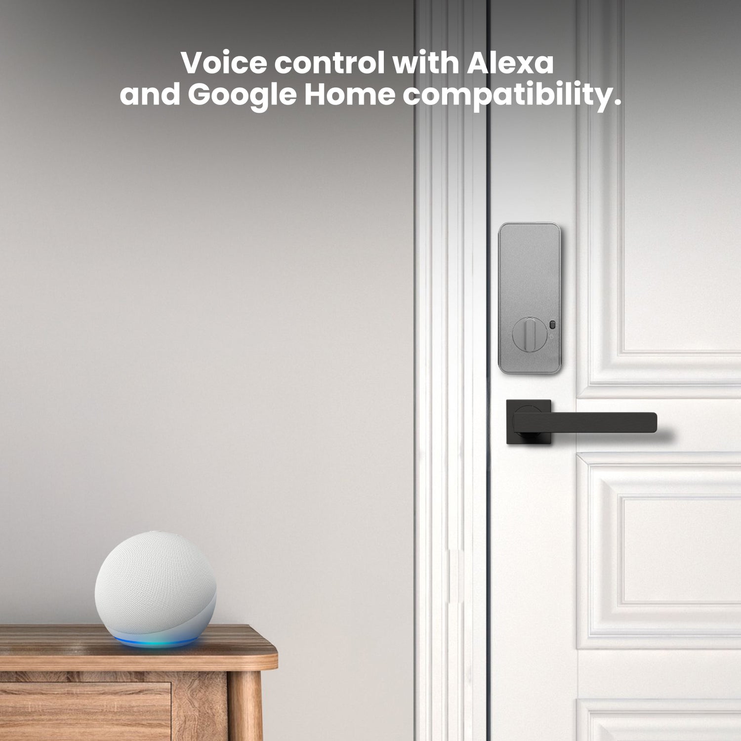 Smart Door Lock with Camera Doorbell, Satin Nickel