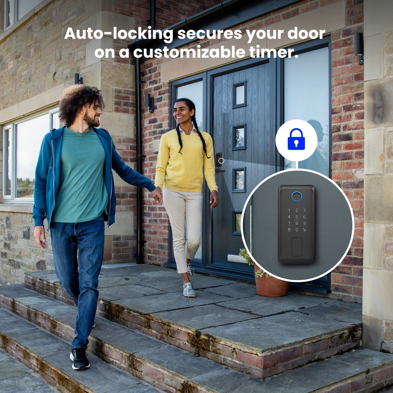 Smart Touch + Keycard Door Lock, Matte Black