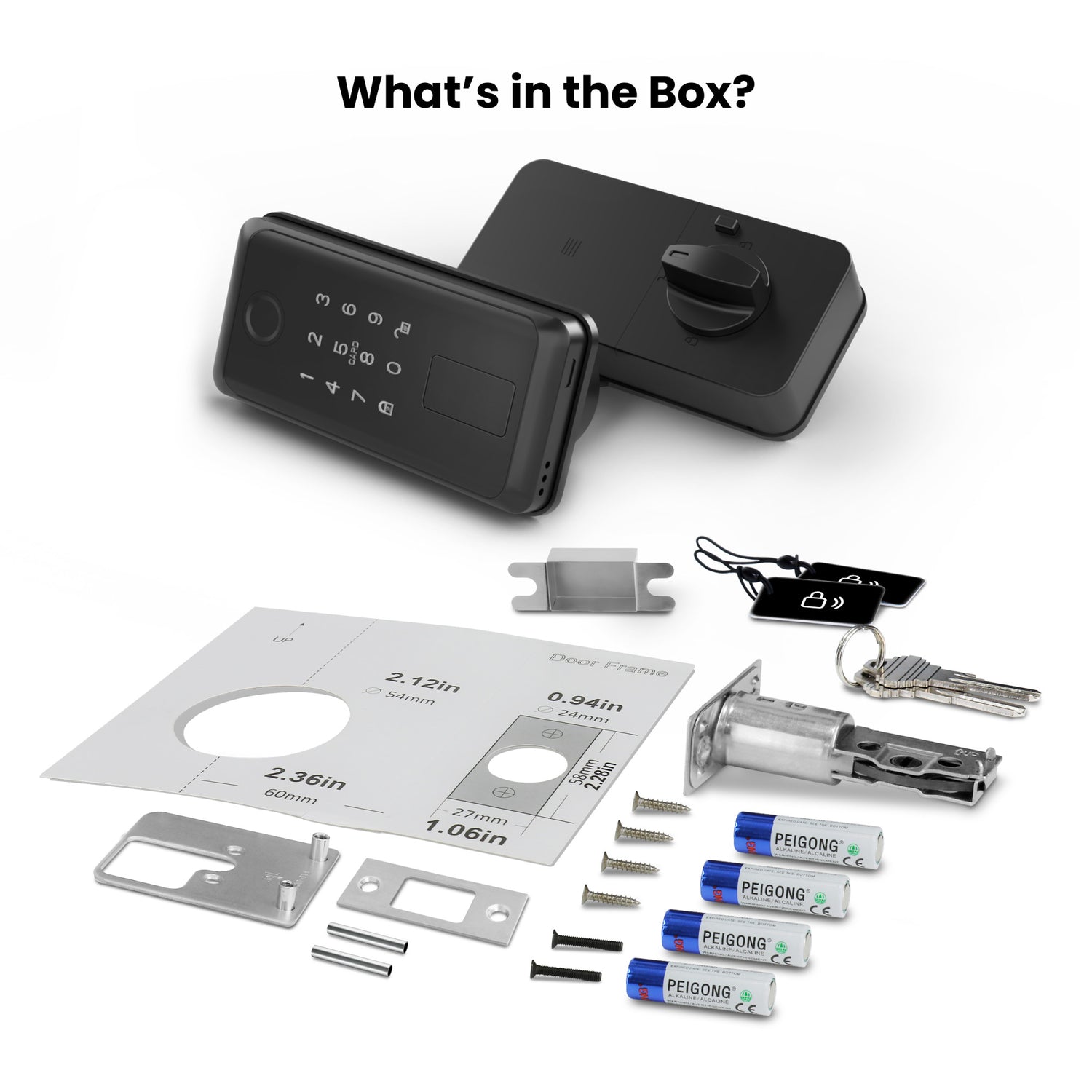Smart Touch + Keycard Door Lock, Matte Black
