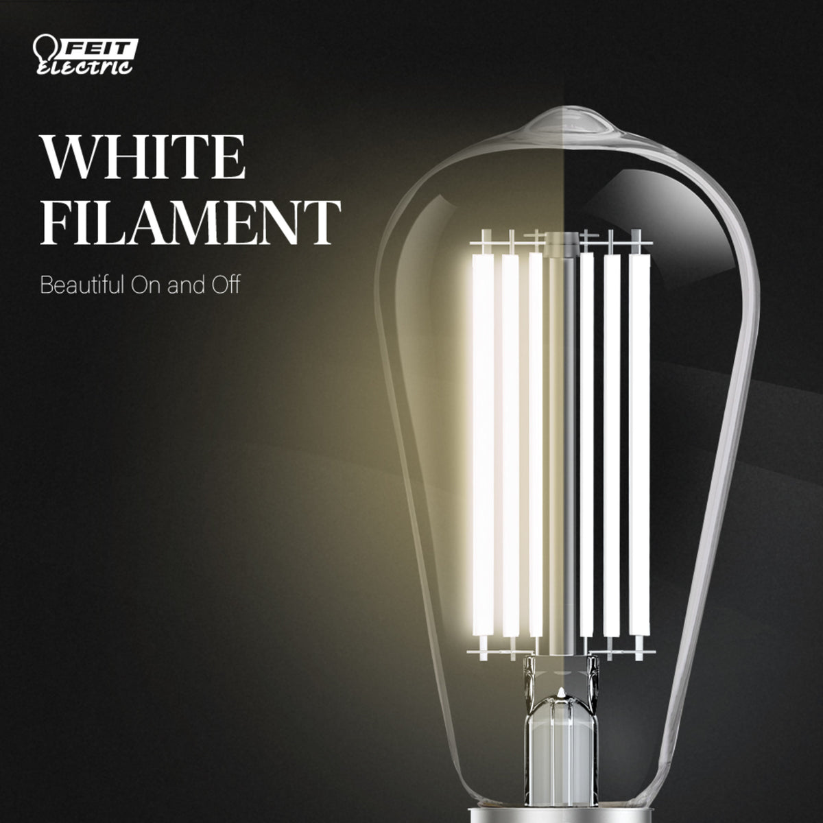 8.8W (60W Replacement) Soft White (2700K) ST19 Shape (E26 Base) LED Exposed White Filament Bulb