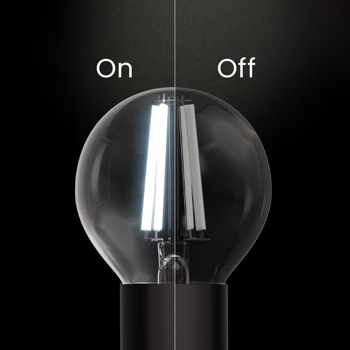 5.5W (60W Replacement) Daylight (5000K) G16 1/2 Globe Shape (E26 Base) Exposed White Filament LED Bulb (2-Pack)