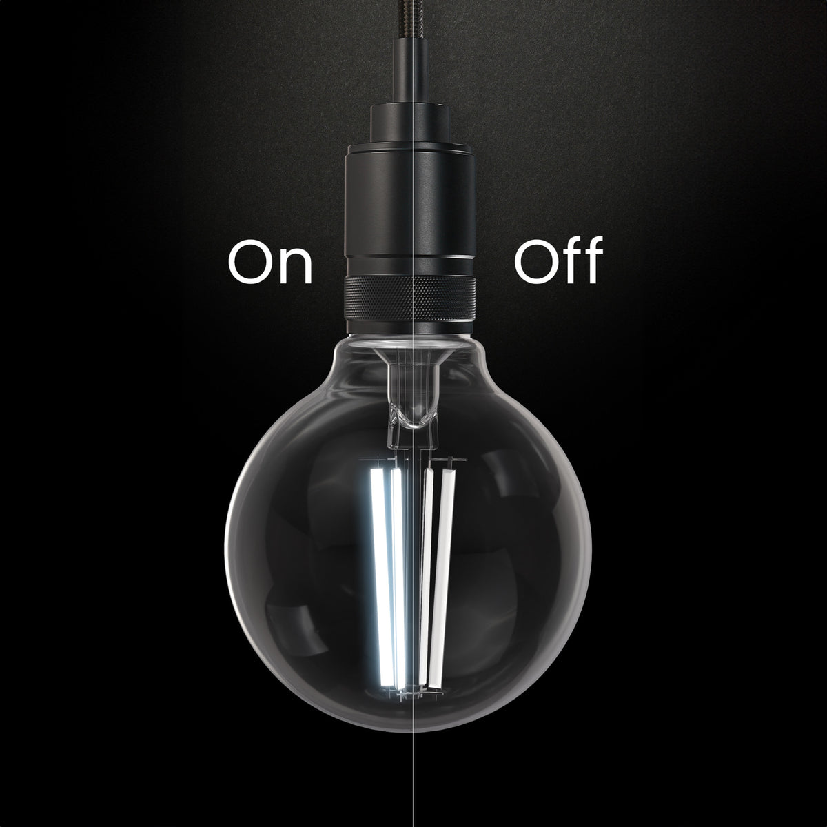 3.8W (40W Replacement) Daylight (5000K) Globe Shape (E26 Base) Exposed White Filament LED Bulb (3-Pack)