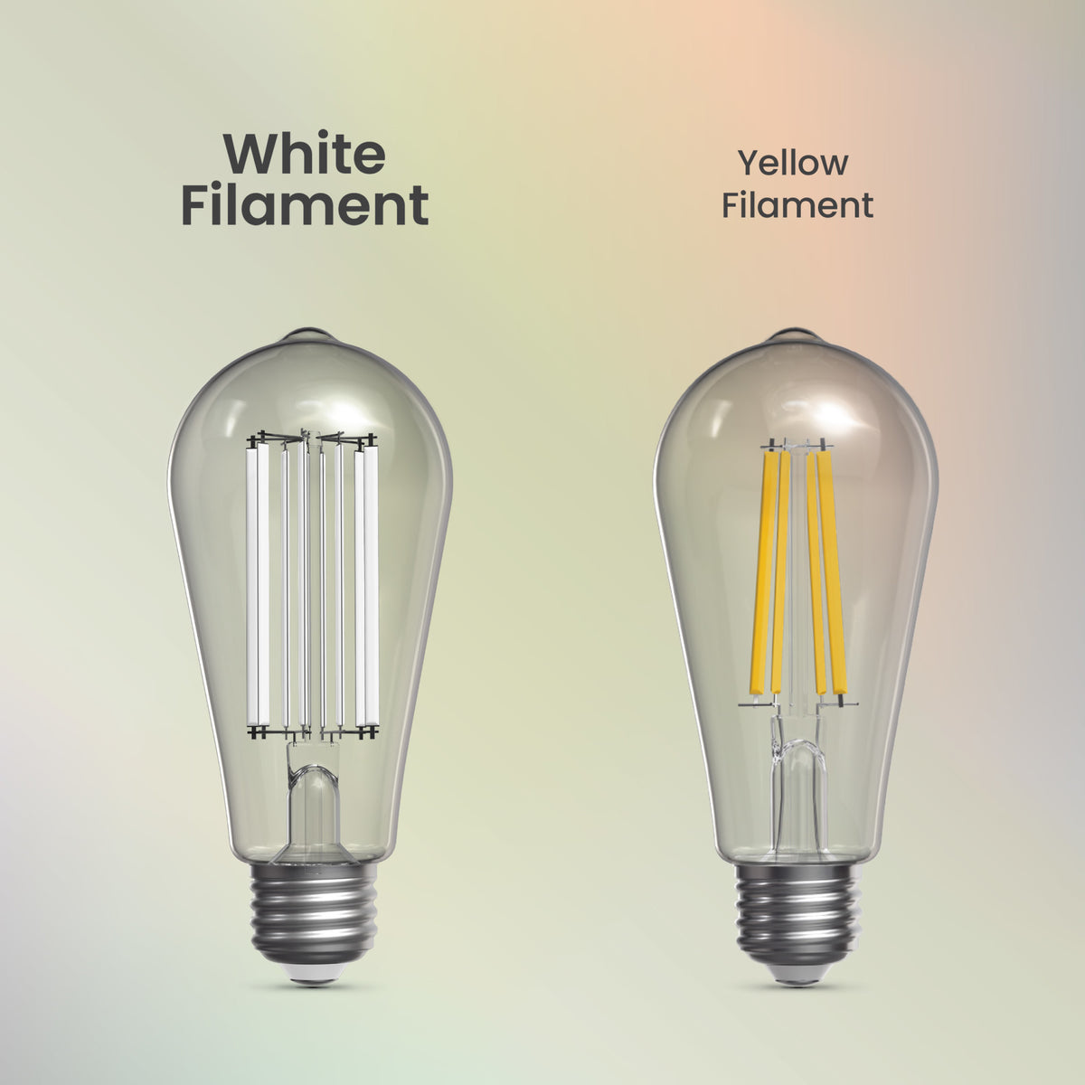 8.8W (60W Replacement) Soft White (2700K) ST19 Shape (E26 Base) LED Exposed White Filament Bulb (4-Pack)
