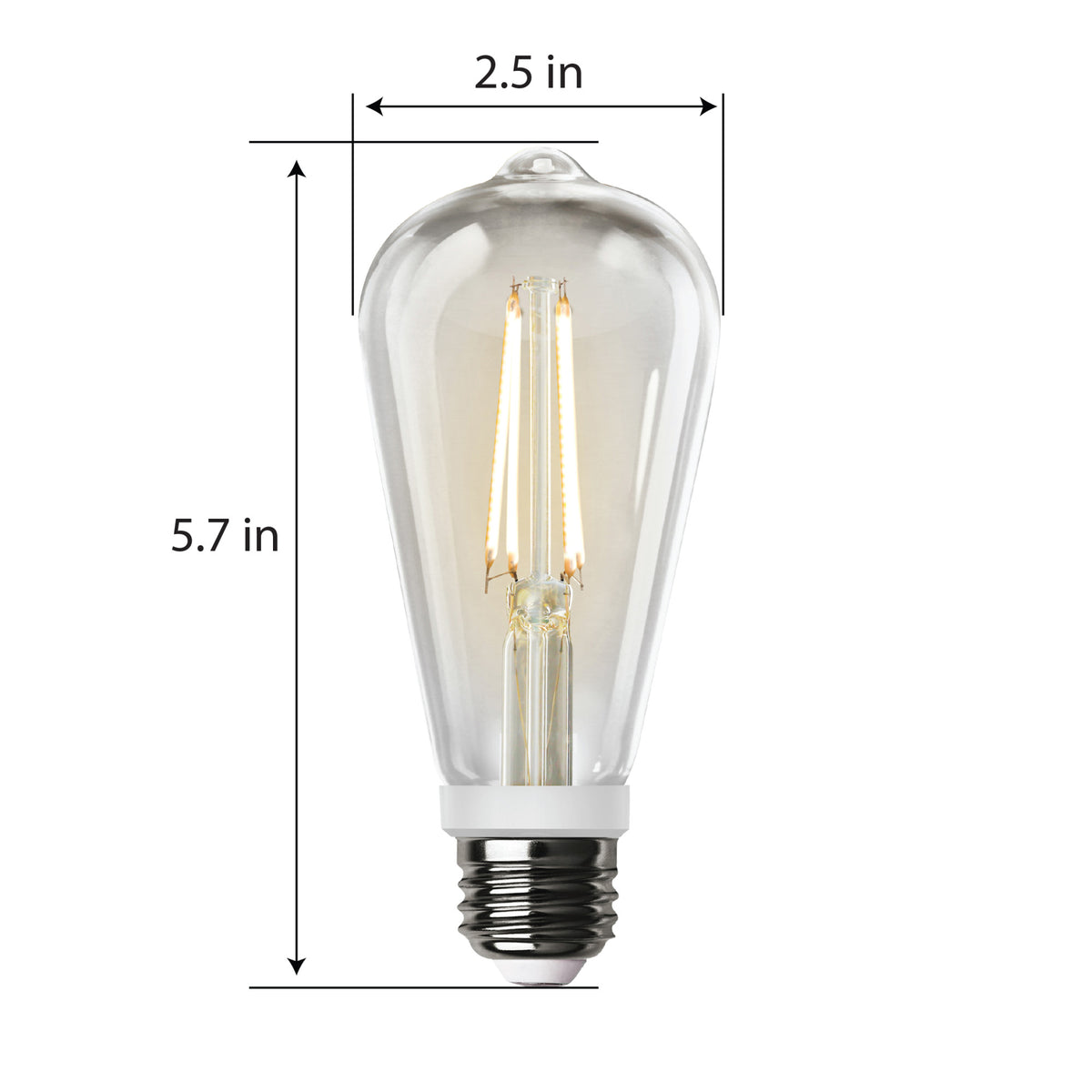 8.8W (60W Replacement) Soft White (2700K) E26 Base ST19 Motion Detection Filament LED