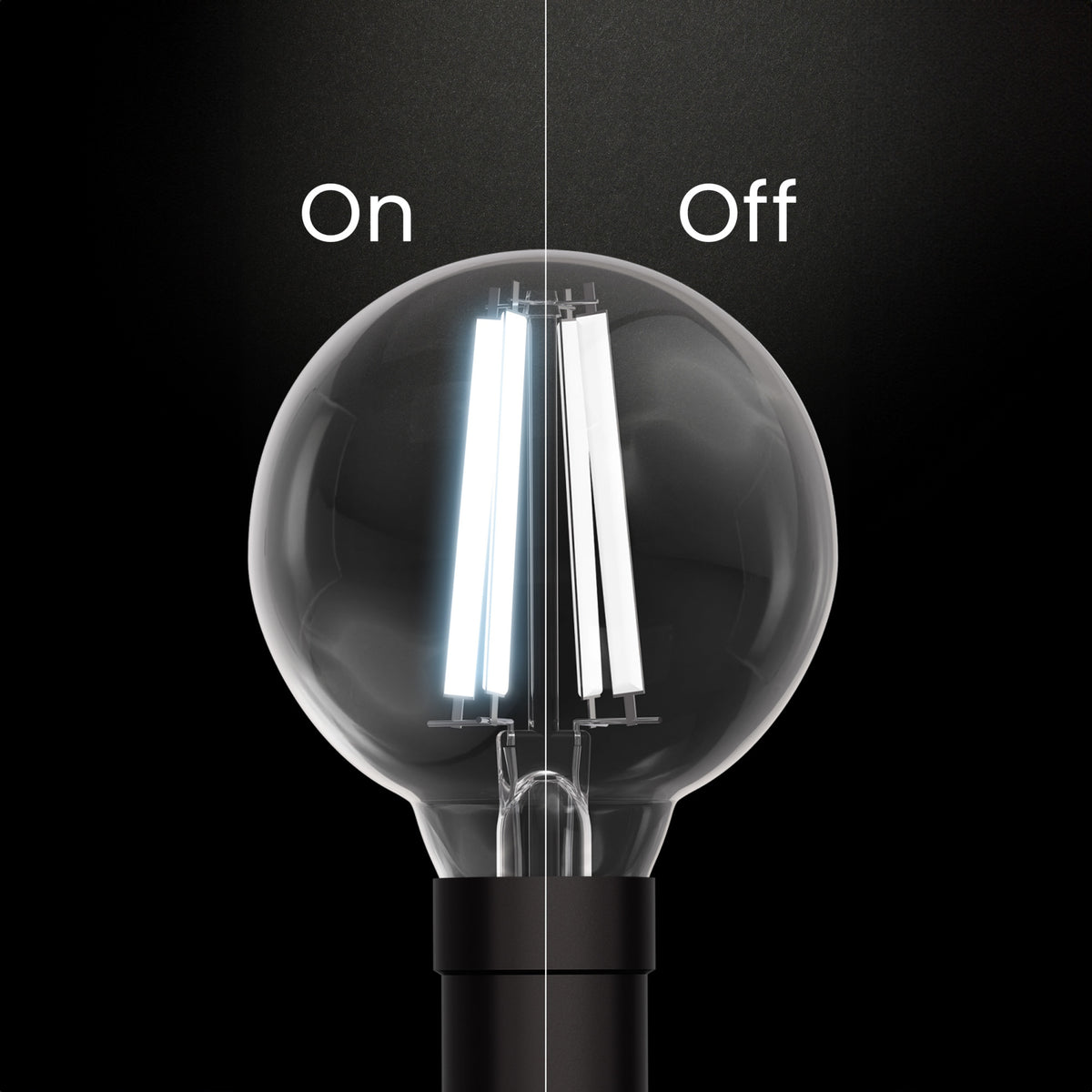 3.8W (40W Replacement) Daylight (5000K) G16 1/2 Globe Shape (E12 Base) Exposed White Filament LED Bulb (2-Pack)
