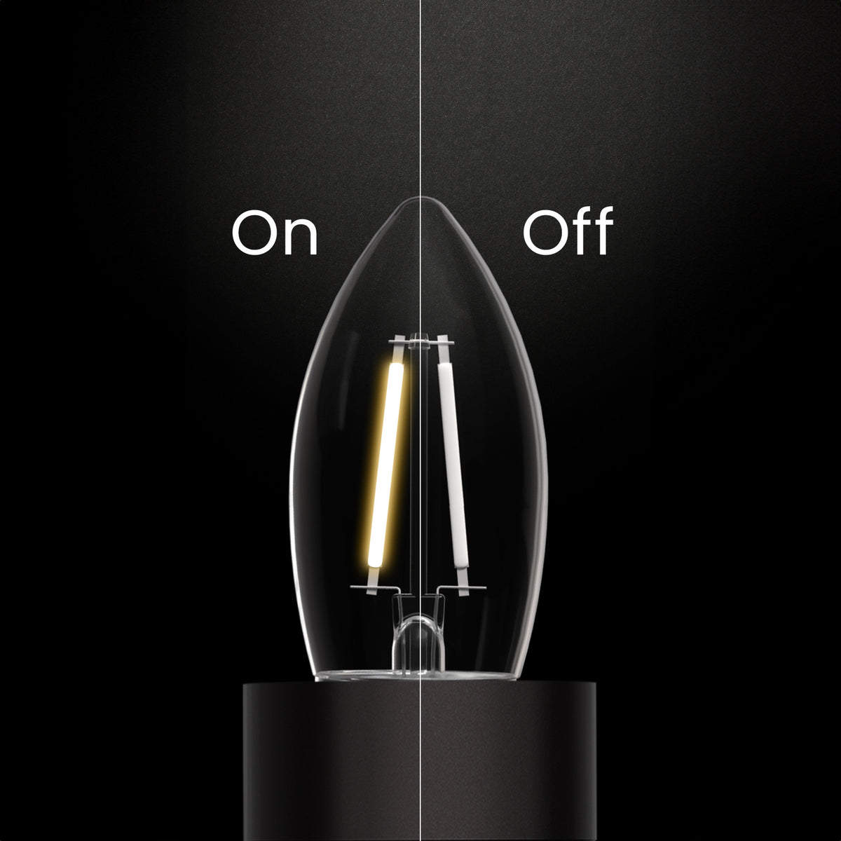 5.5W (60W Equivalent) Soft White (2700K) B10 Shape (E26 Base) Torpedo Tip White Filament LED Bulb (3-Pack)