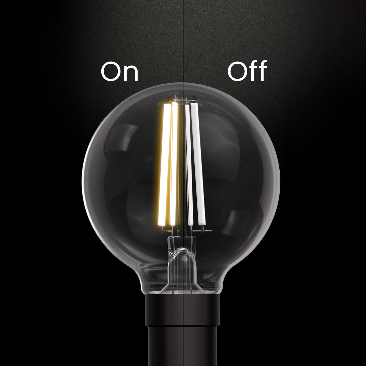 5.5W (60W Replacement) Soft White (2700K) Globe Shape (E26 Base) Exposed White Filament LED Bulb (3-Pack)