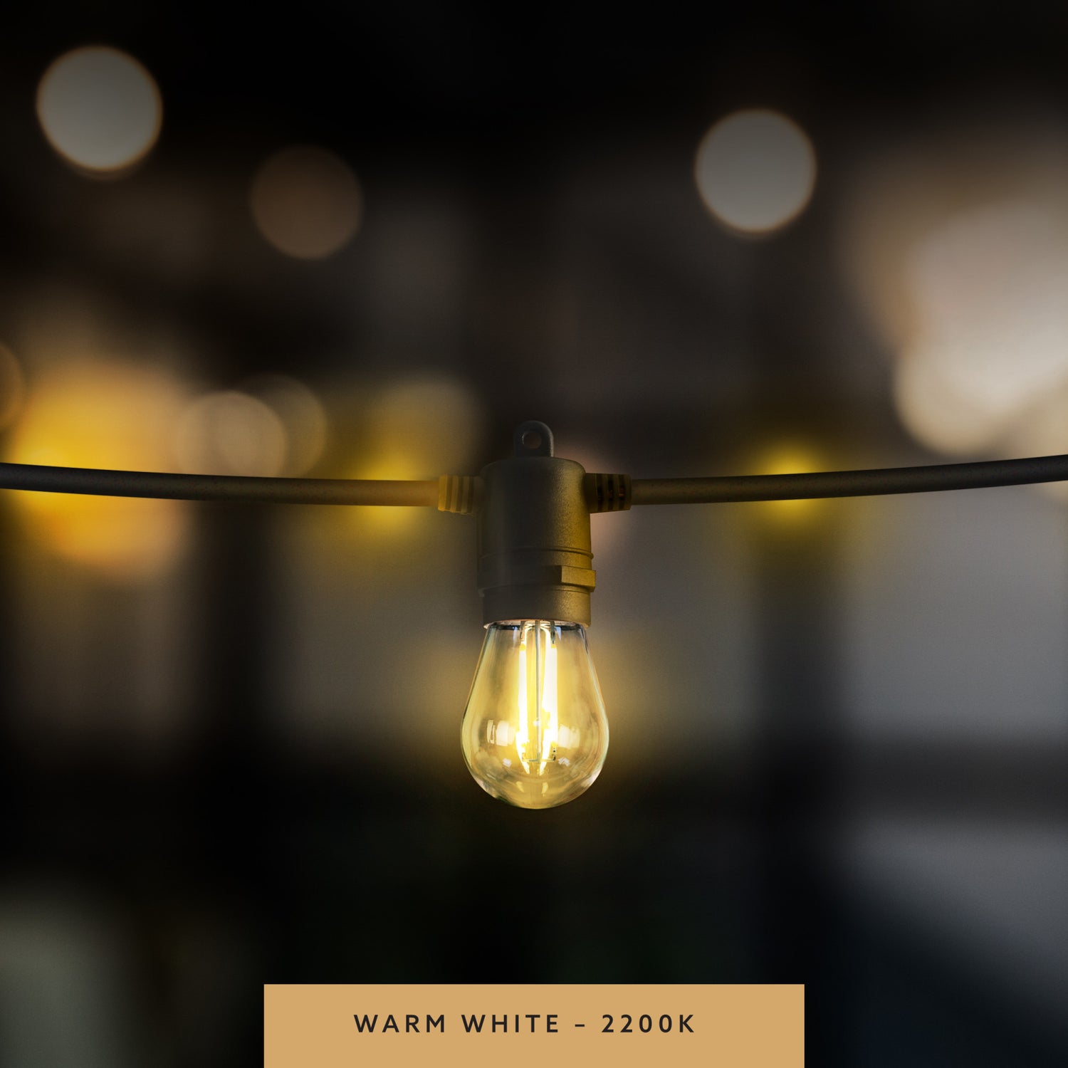 1W (11W Replacement) Warm White (2200K) E26 Base S14 Filament LED String Light Bulb Replacement (4-Pack)
