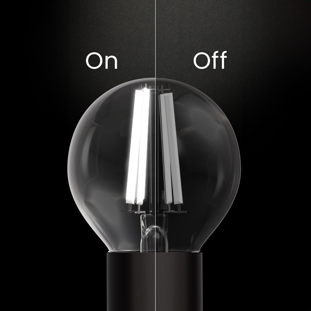 5.5W (60W Equivalent) True White (3500K) G16 1/2 Globe Shape (E26 Base) Exposed White Filament LED Bulb (2-Pack)