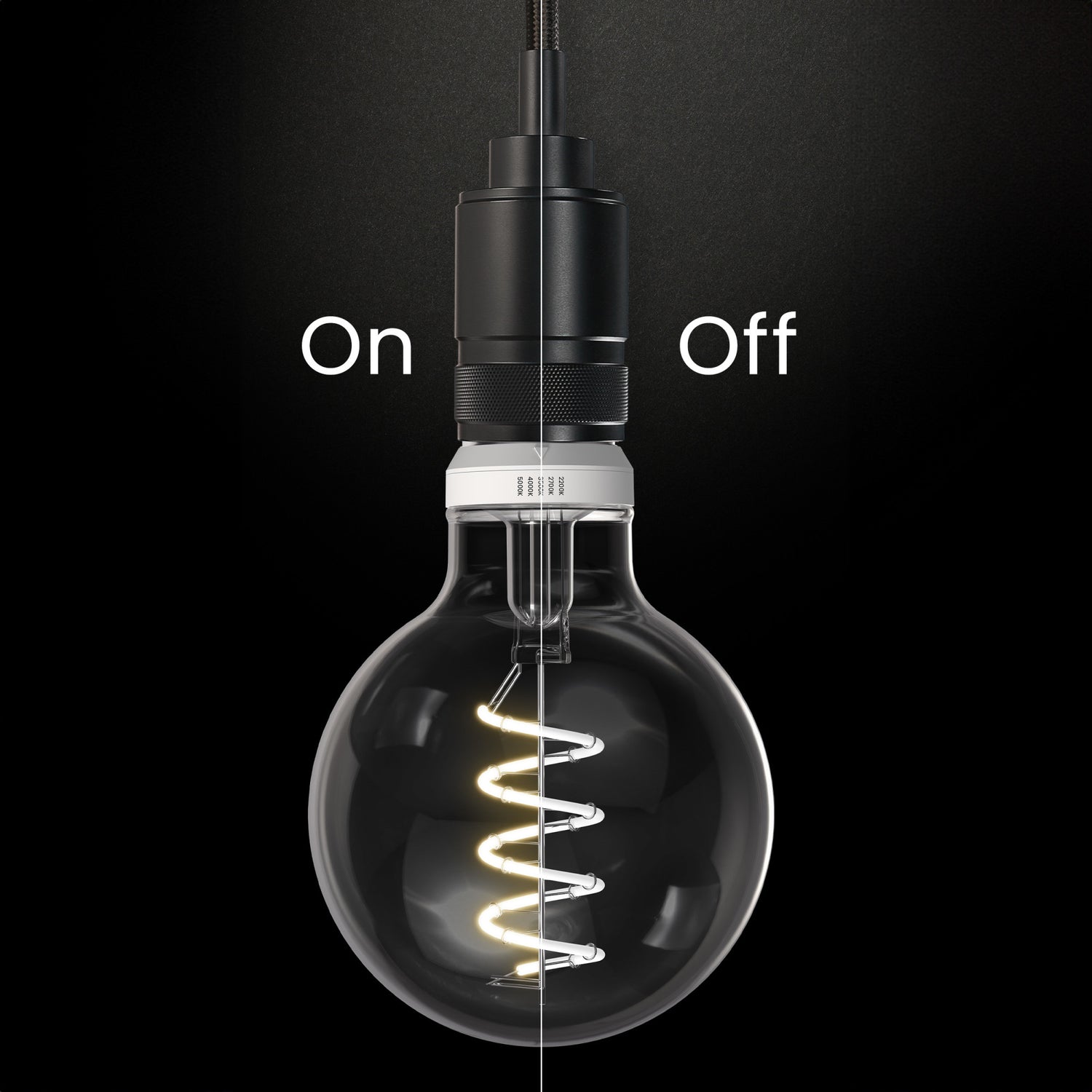5.5W (60W Replacement) Twist & Select G25 Globe E26 Dimmable Spiral White Filament Clear Glass Globe LED Bulb