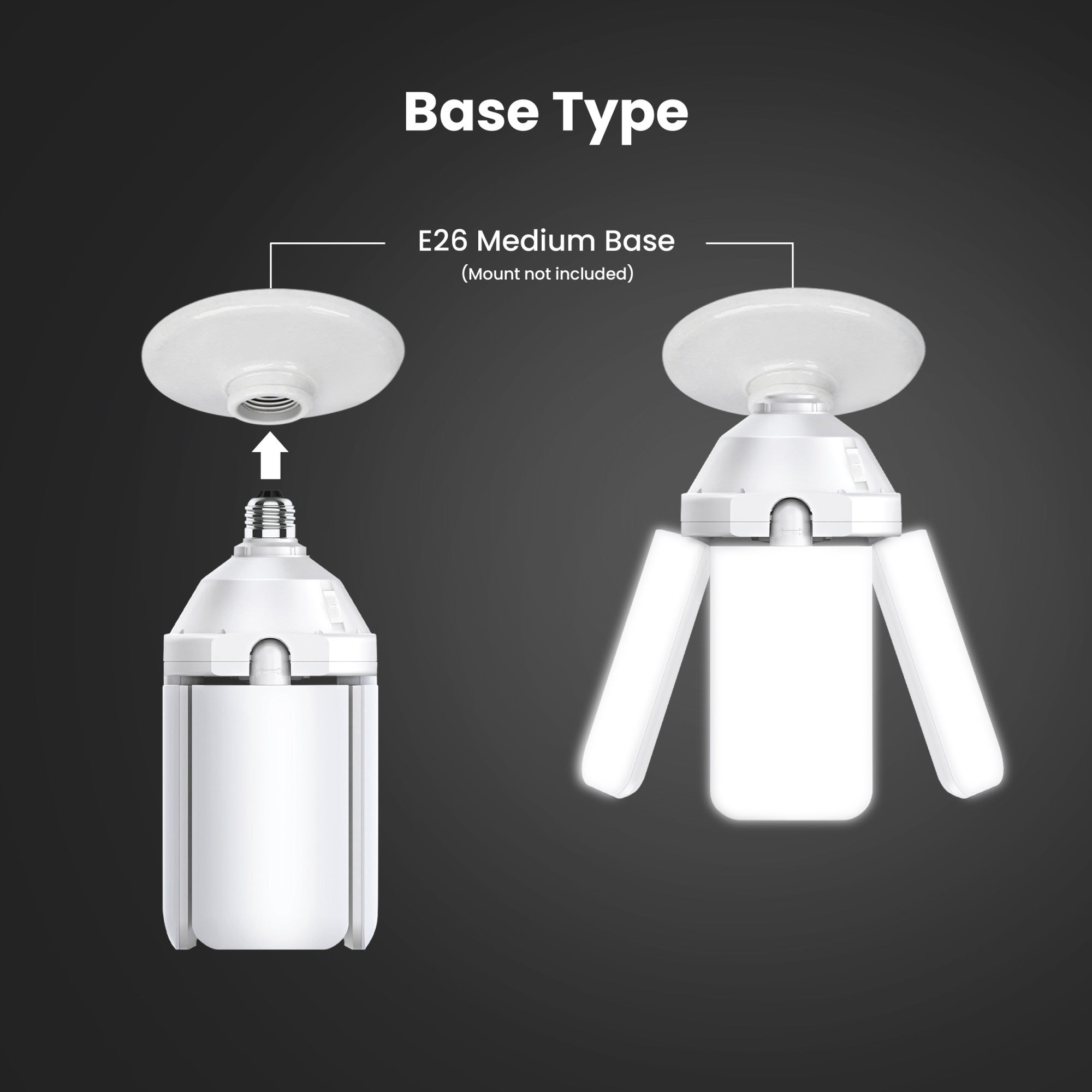 70W (400W Replacement) Selectable White Foldable LED High Output