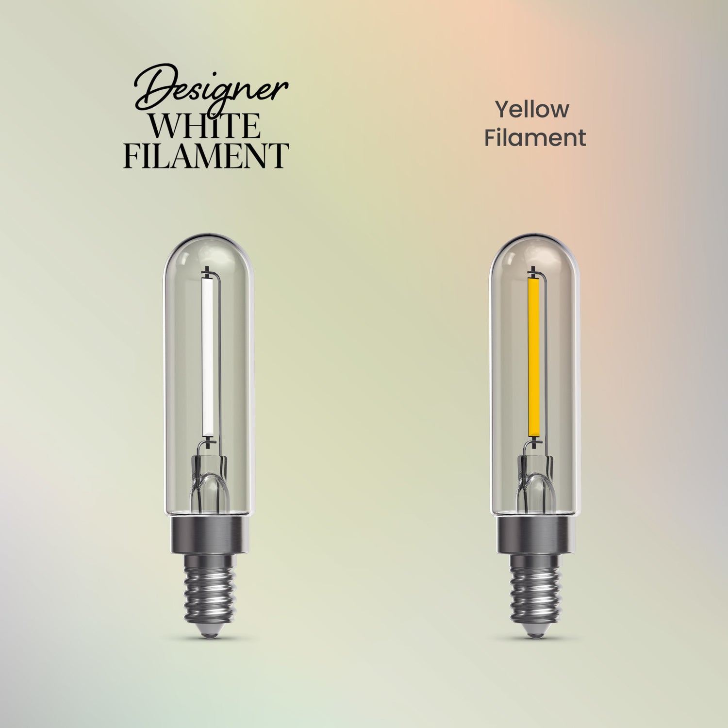 3.5W (40W Replacement) T6 E12 Dimmable Designer Single White Filament LED Bulb, Soft White (4-Pack)
